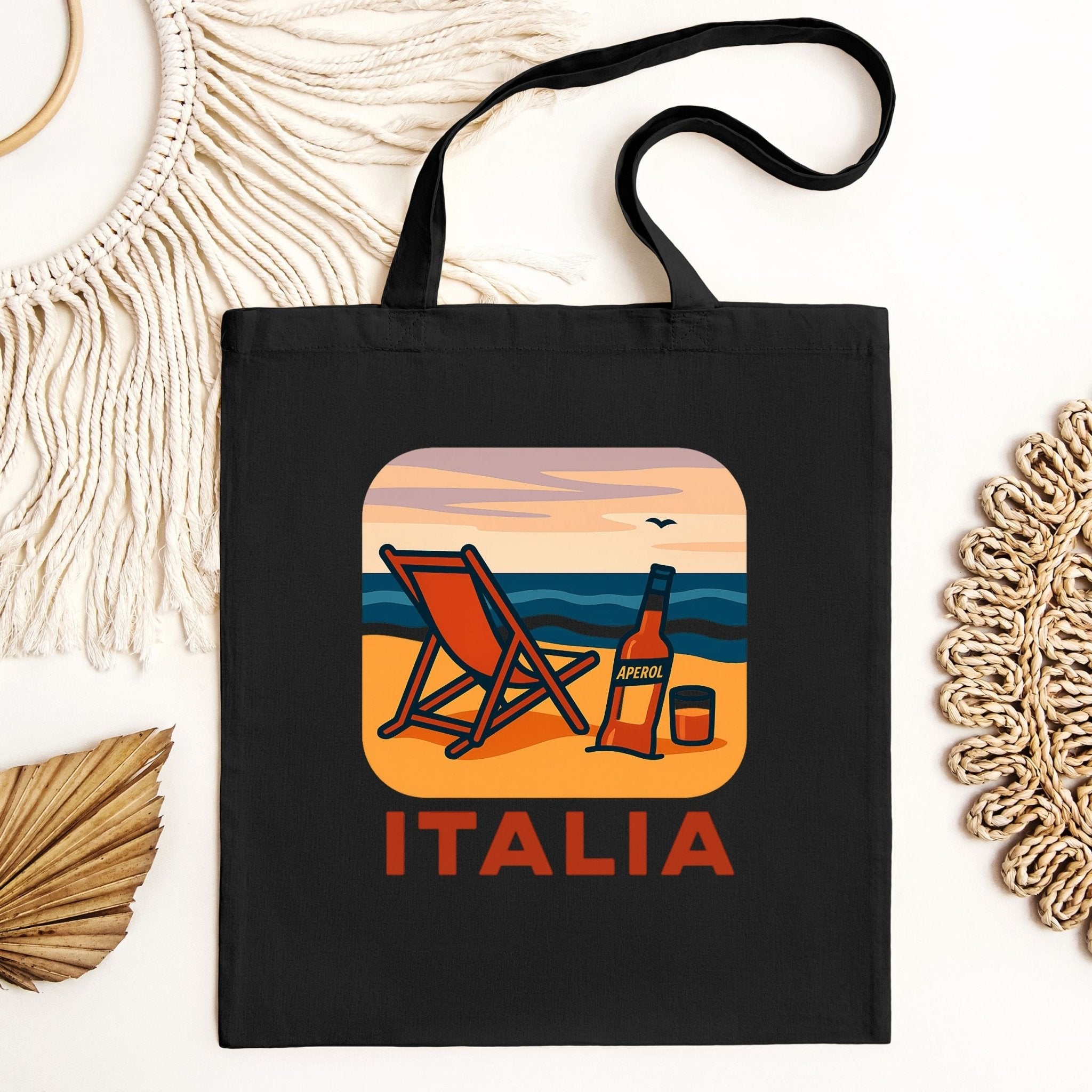 Italian Coastline Tote Bag, Summer Italy Beach Scene, Aperol Spritz, Travel Souvenir, Vacation, Coastal Decor, Italian Gift Idea - Craig Michael Design