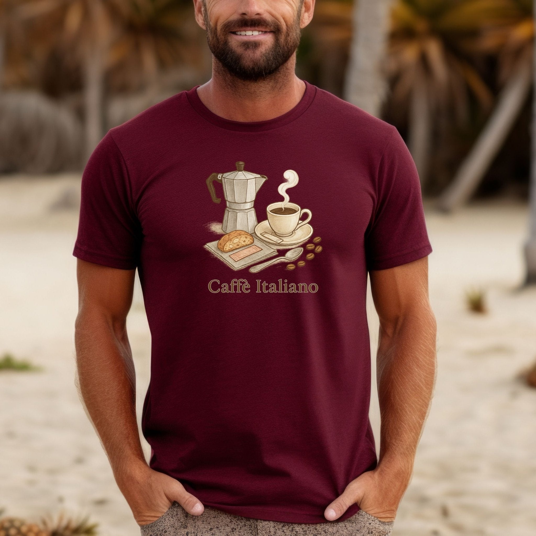 Italian Coffee T-Shirt – Moka Pot & Espresso Illustration for Caffeine Lovers - Craig Michael Design