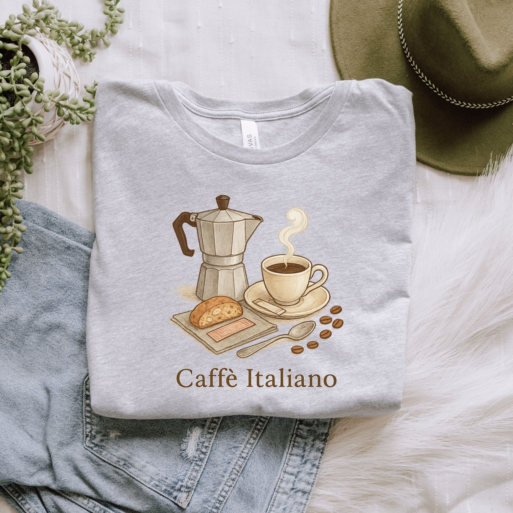 Italian Coffee T-Shirt – Moka Pot & Espresso Illustration for Caffeine Lovers - Craig Michael Design