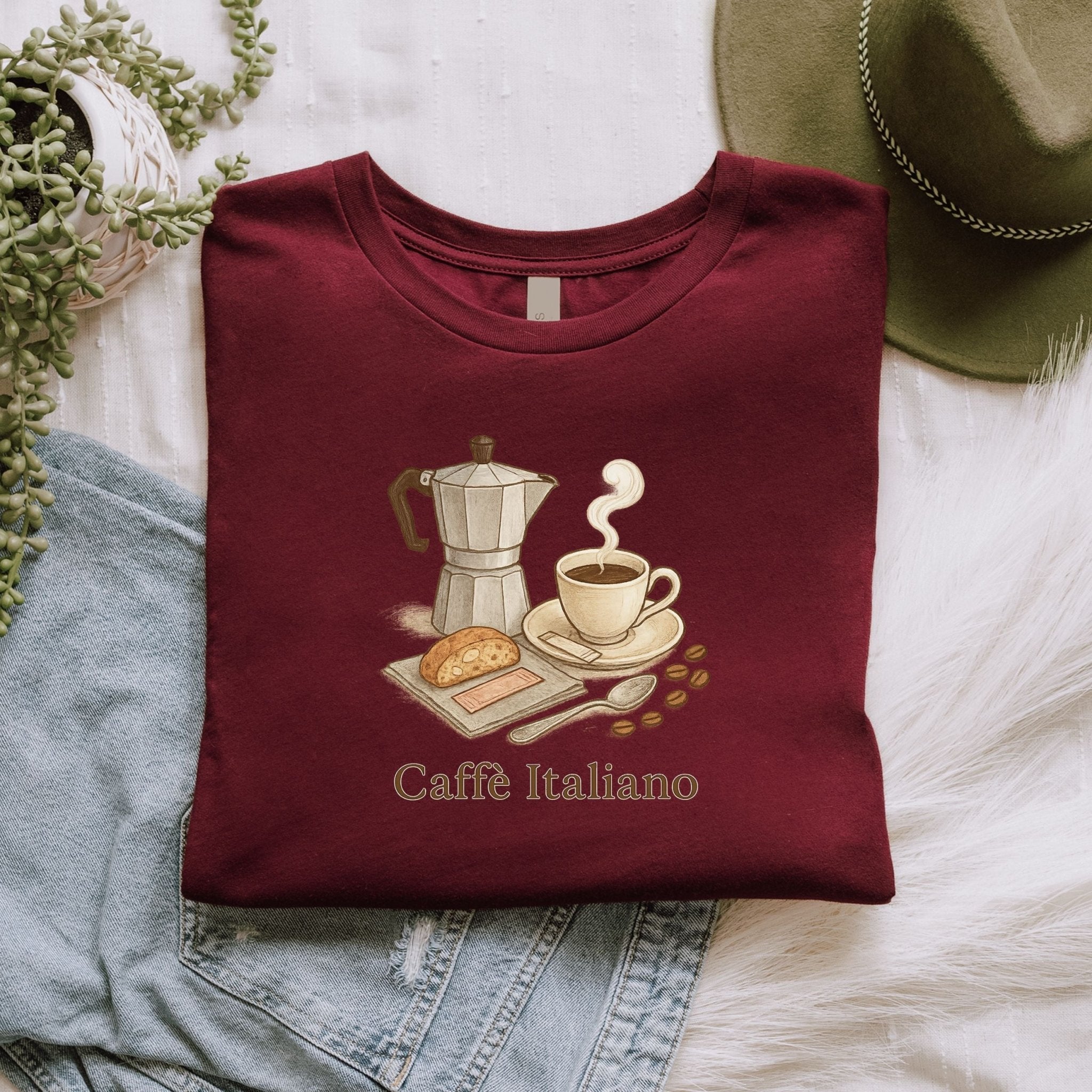 Italian Coffee T-Shirt – Moka Pot & Espresso Illustration for Caffeine Lovers - Craig Michael Design