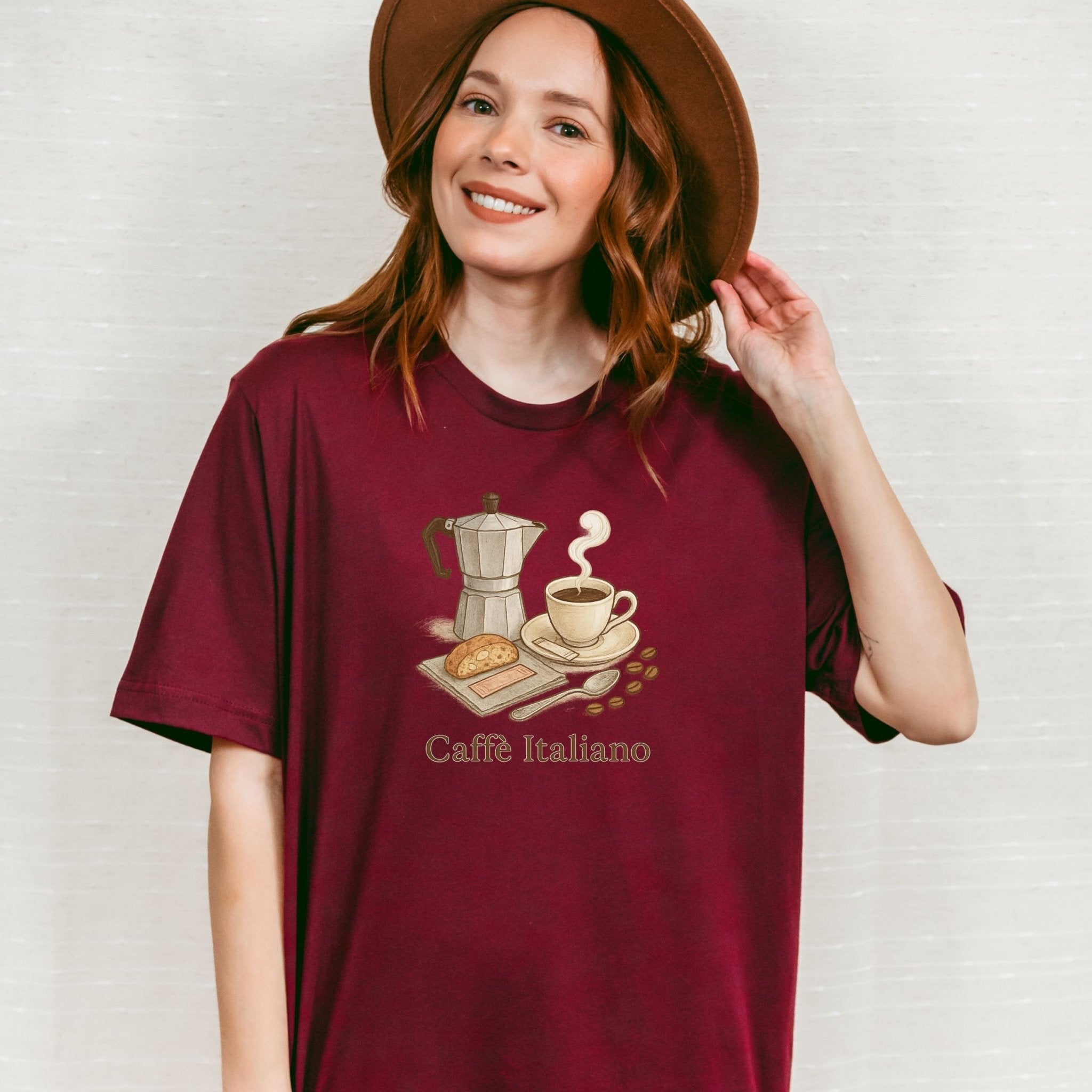 Italian Coffee T-Shirt – Moka Pot & Espresso Illustration for Caffeine Lovers - Craig Michael Design