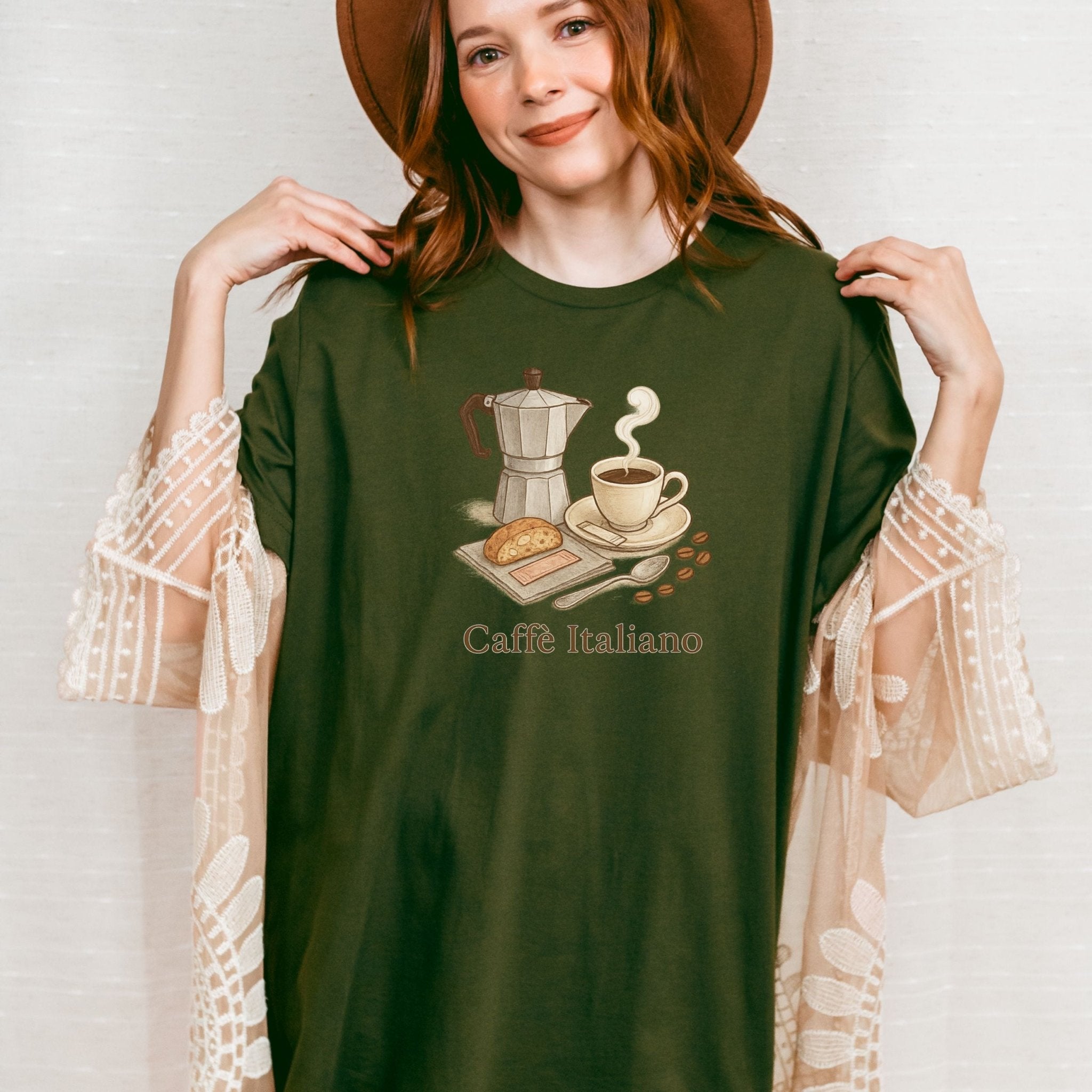 Italian Coffee T-Shirt – Moka Pot & Espresso Illustration for Caffeine Lovers - Craig Michael Design