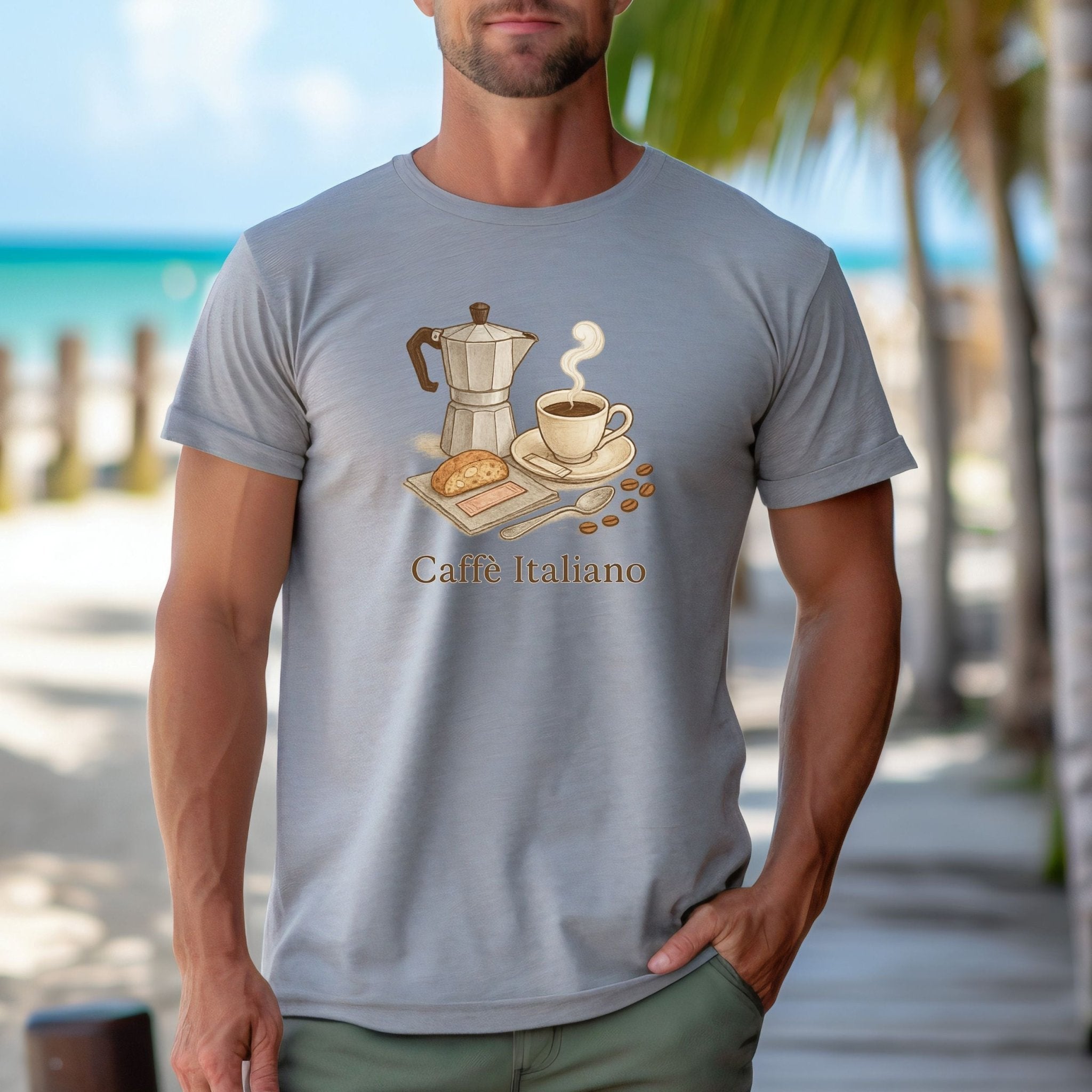 Italian Coffee T-Shirt – Moka Pot & Espresso Illustration for Caffeine Lovers - Craig Michael Design