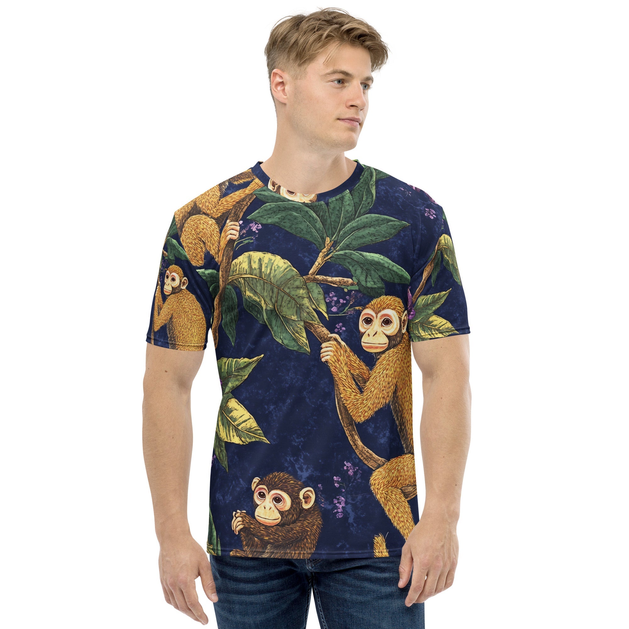 Jungle Monkeys All - Over Print T-Shirt – Tropical Wildlife & Botanical Design - Craig Michael Design