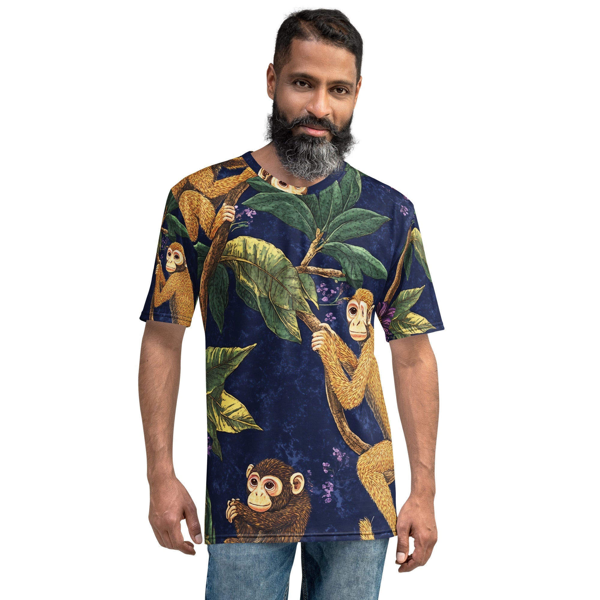 Jungle Monkeys All - Over Print T-Shirt – Tropical Wildlife & Botanical Design - Craig Michael Design