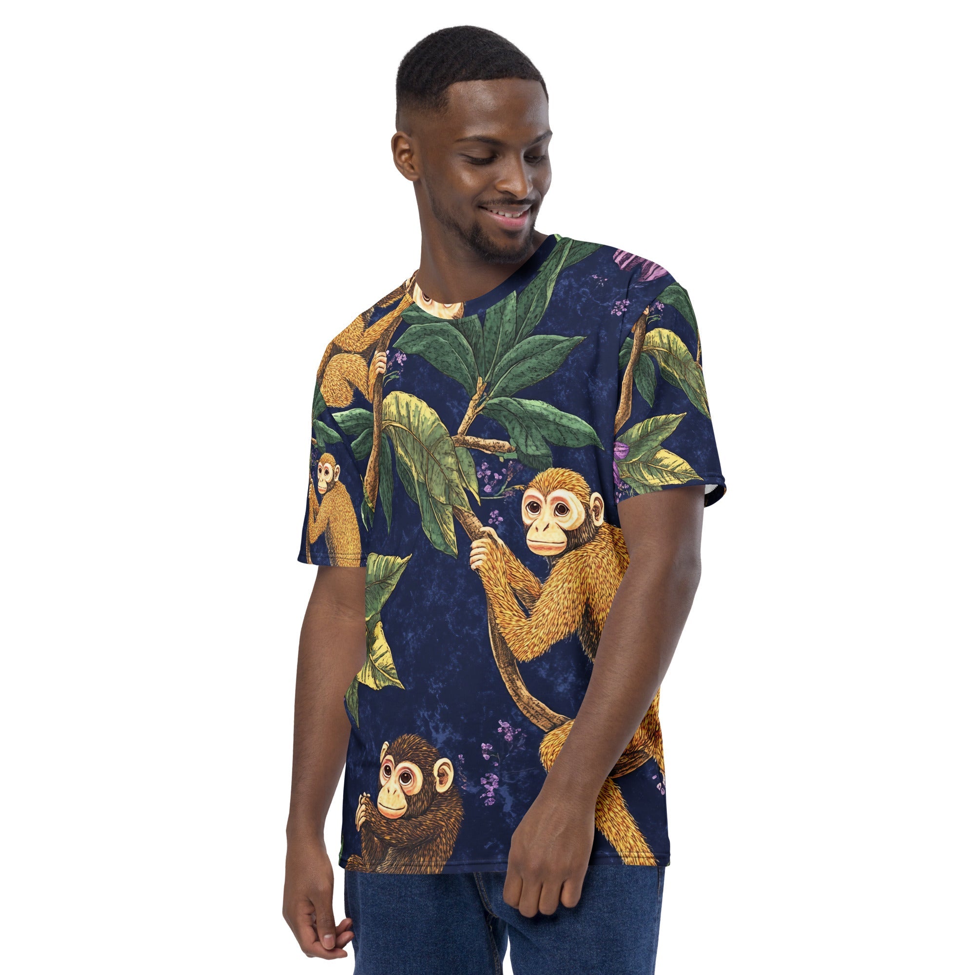 Jungle Monkeys All - Over Print T-Shirt – Tropical Wildlife & Botanical Design - Craig Michael Design