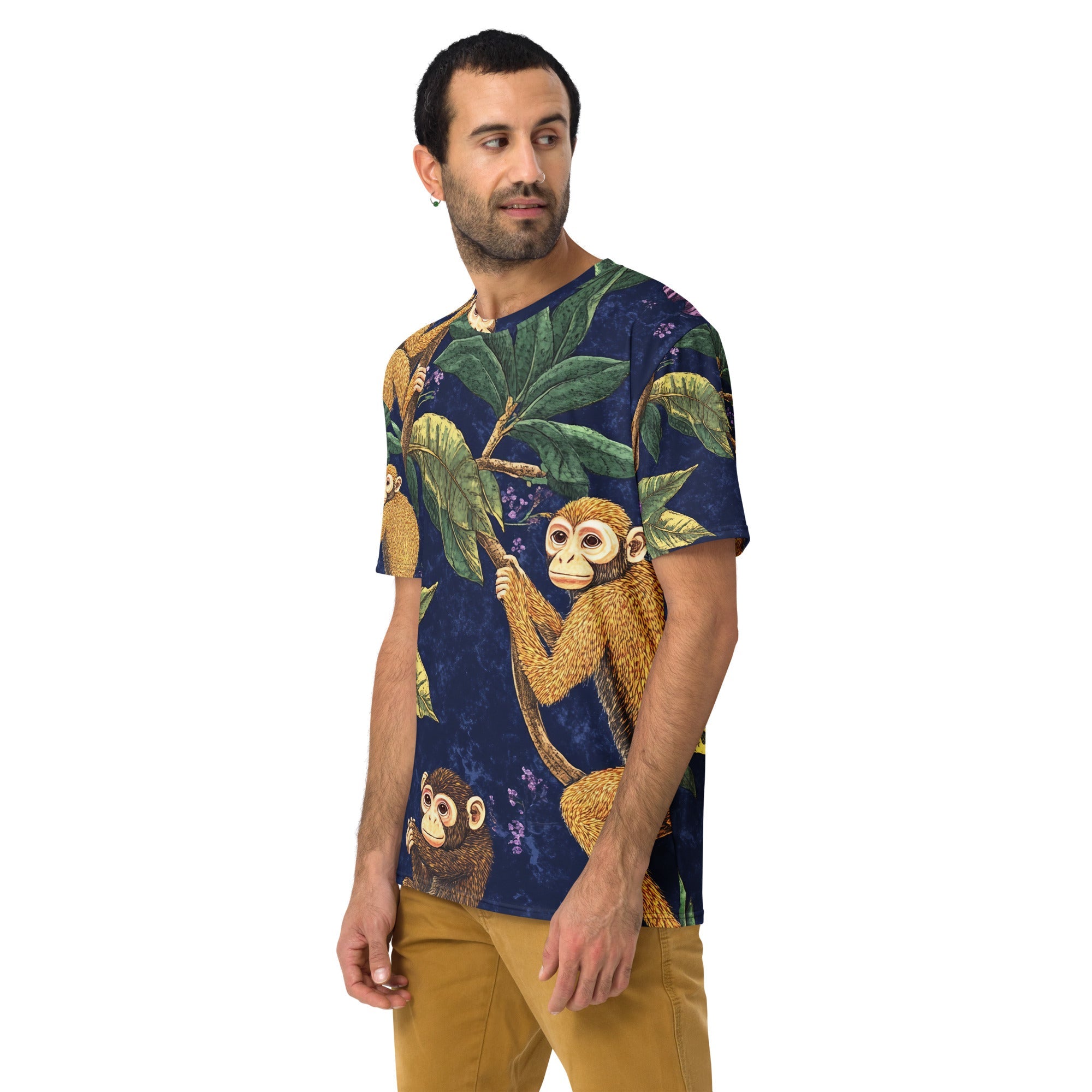 Jungle Monkeys All - Over Print T-Shirt – Tropical Wildlife & Botanical Design - Craig Michael Design