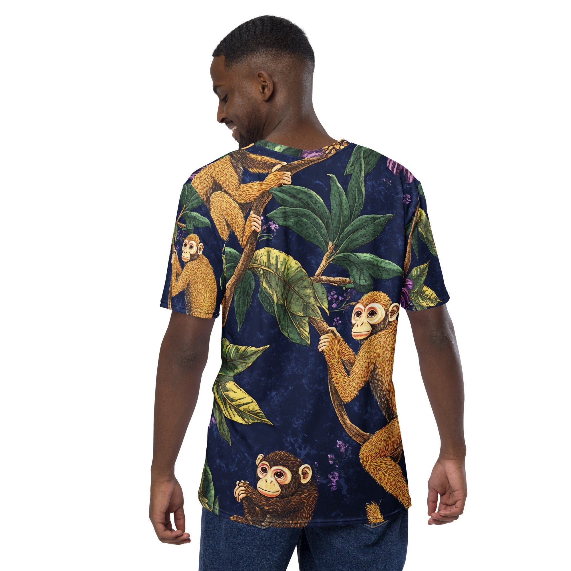Jungle Monkeys All - Over Print T-Shirt – Tropical Wildlife & Botanical Design - Craig Michael Design