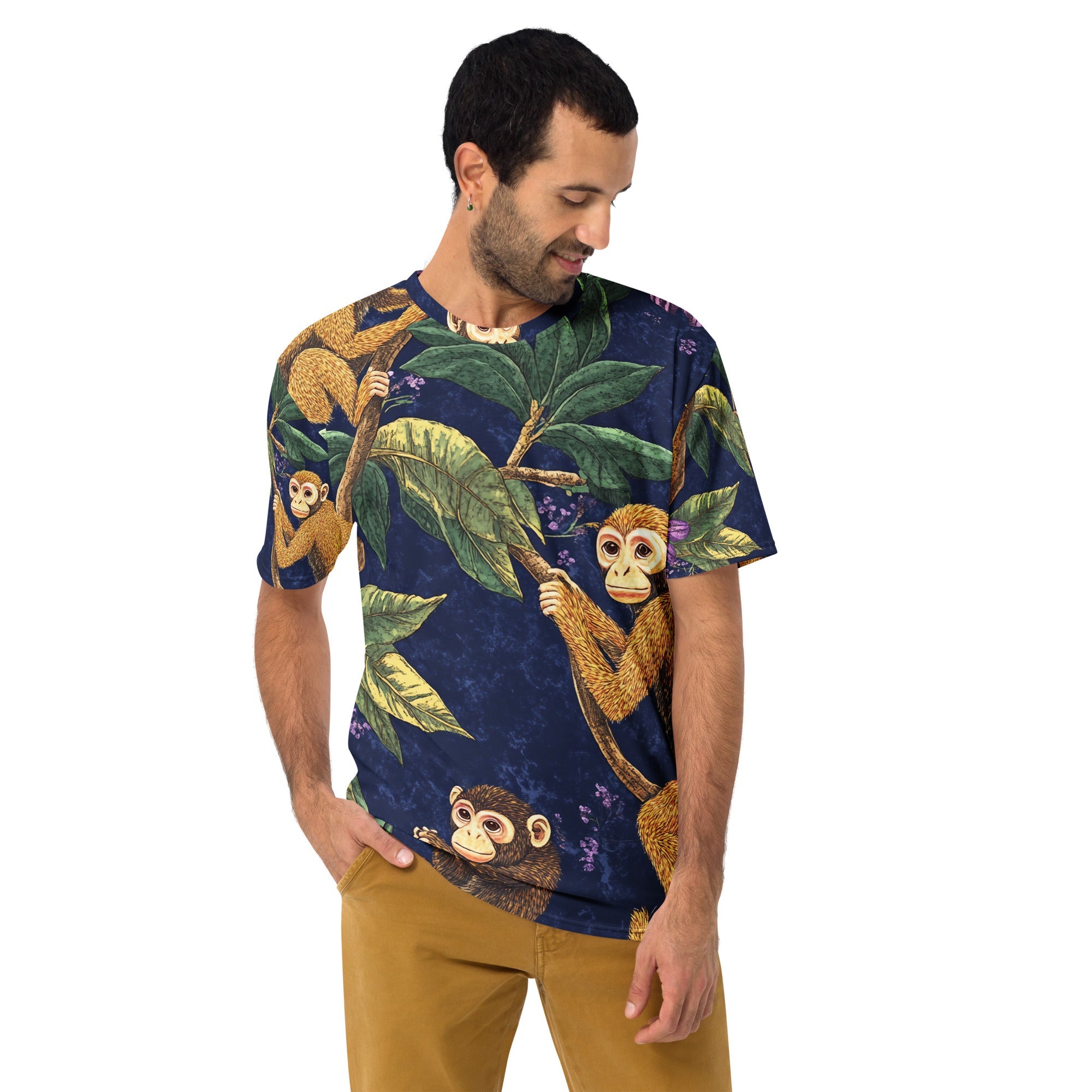 Jungle Monkeys All - Over Print T-Shirt – Tropical Wildlife & Botanical Design - Craig Michael Design