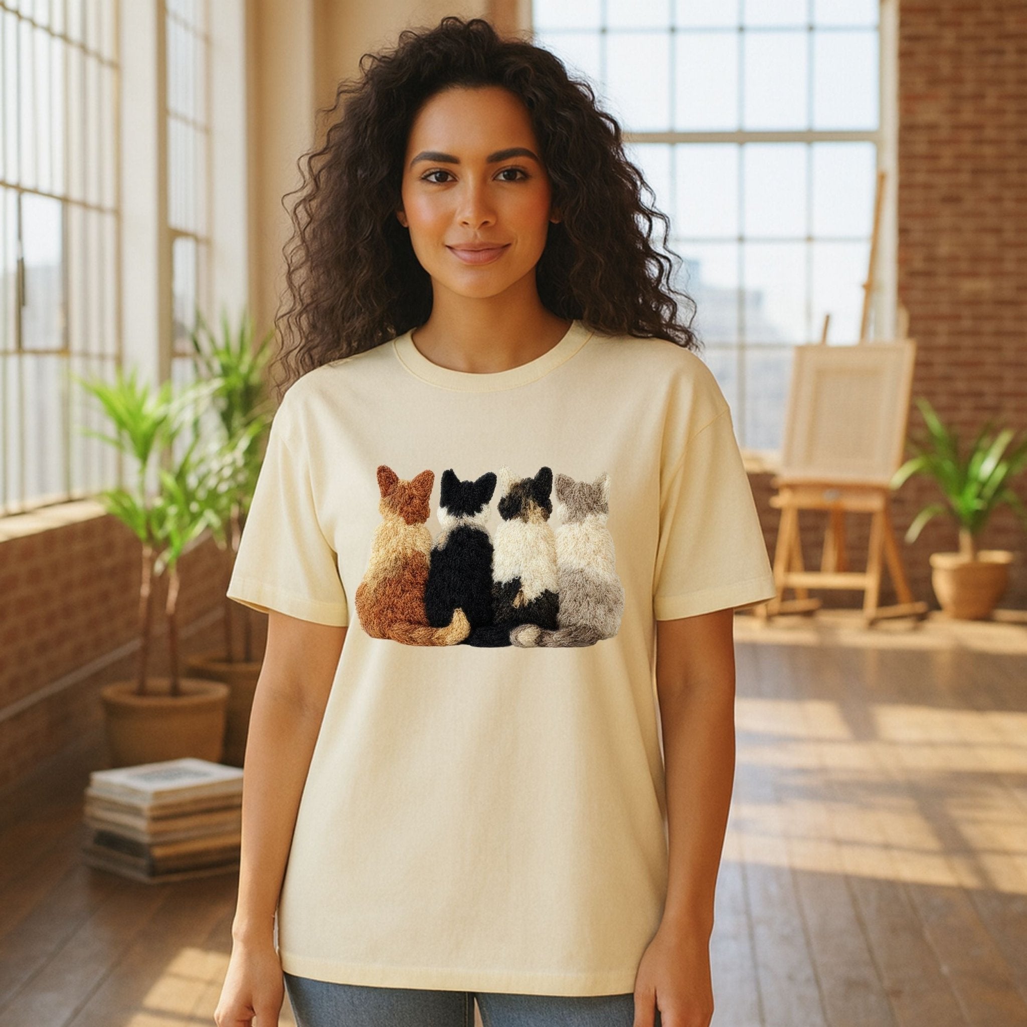 Latch Hook Cat Shirt, Cozy Cat Lover Tee - Craig Michael Design