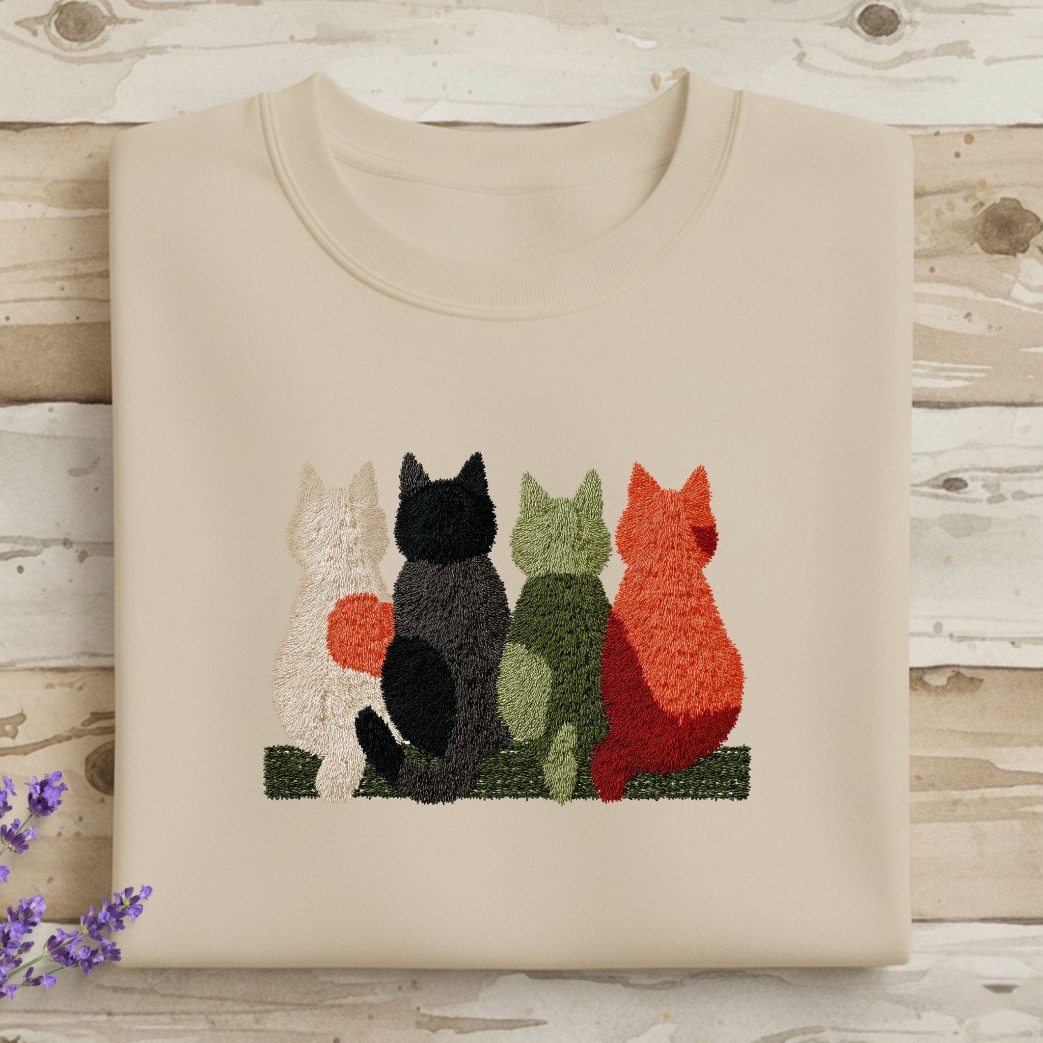 Latch Hook Cat Sweatshirt, Cozy Cat Lover Gift, Embroidered - Style Cat Mom Sweater, Cute Furry Cats Pullover, Women’s Cat Shirt - Craig Michael Design