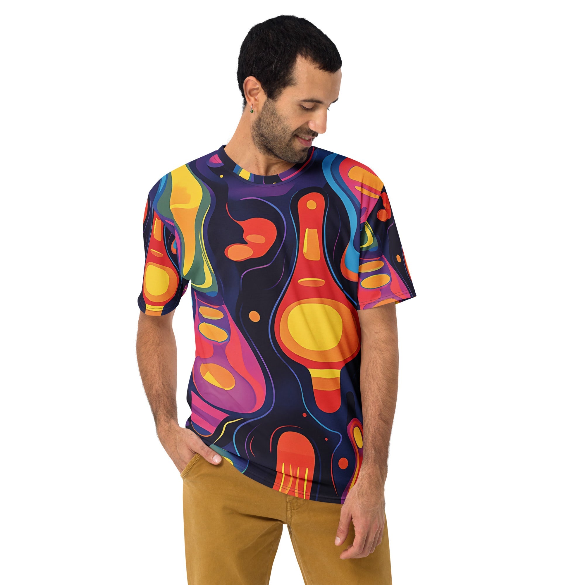 Lava Flow – African Abstract Print T-Shirt, Bold Tribal Psychedelic Tee, Vibrant Festival Fashion, Afro - Boho Streetwear, Cultural Ar - Craig Michael Design