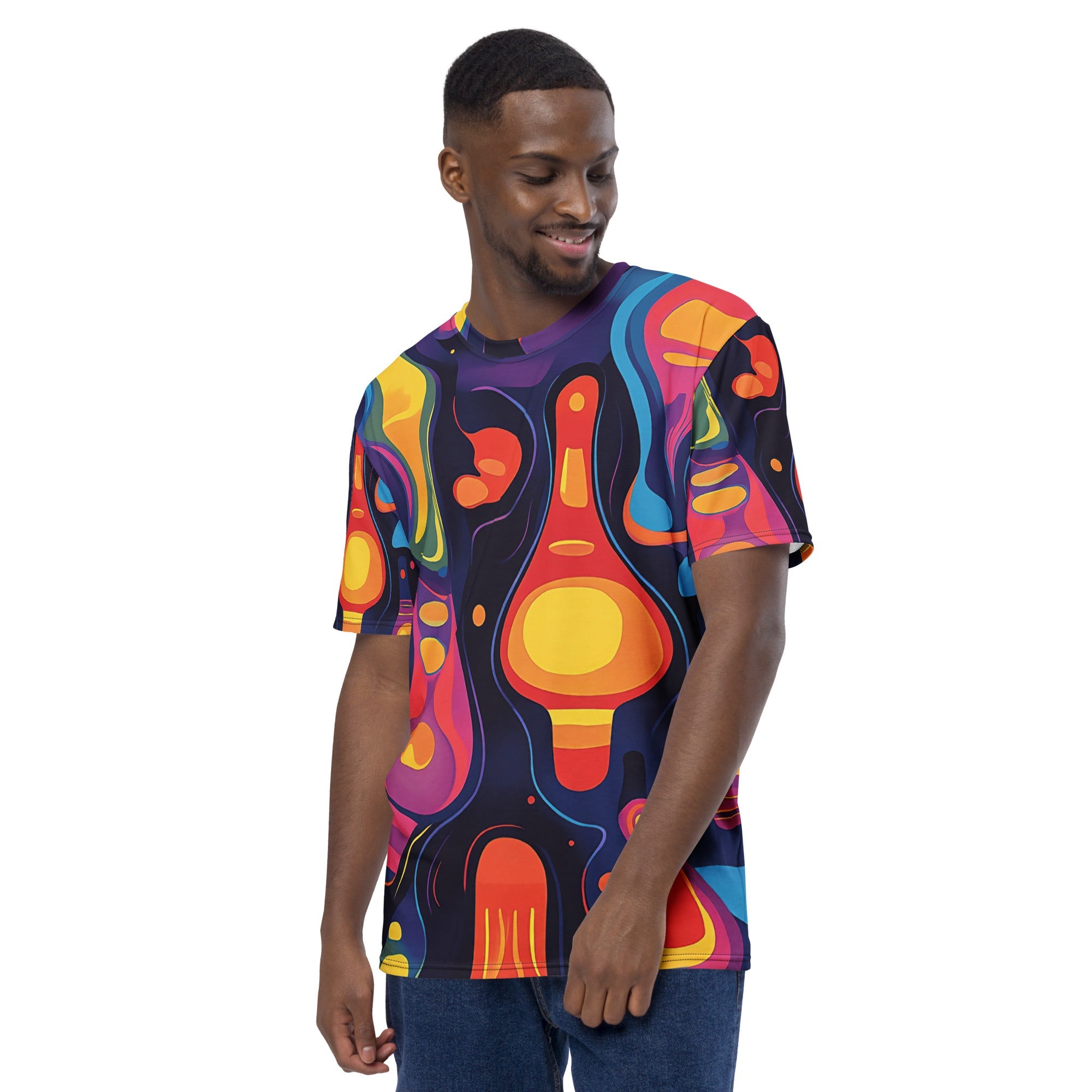 Lava Flow – African Abstract Print T-Shirt, Bold Tribal Psychedelic Tee, Vibrant Festival Fashion, Afro - Boho Streetwear, Cultural Ar - Craig Michael Design
