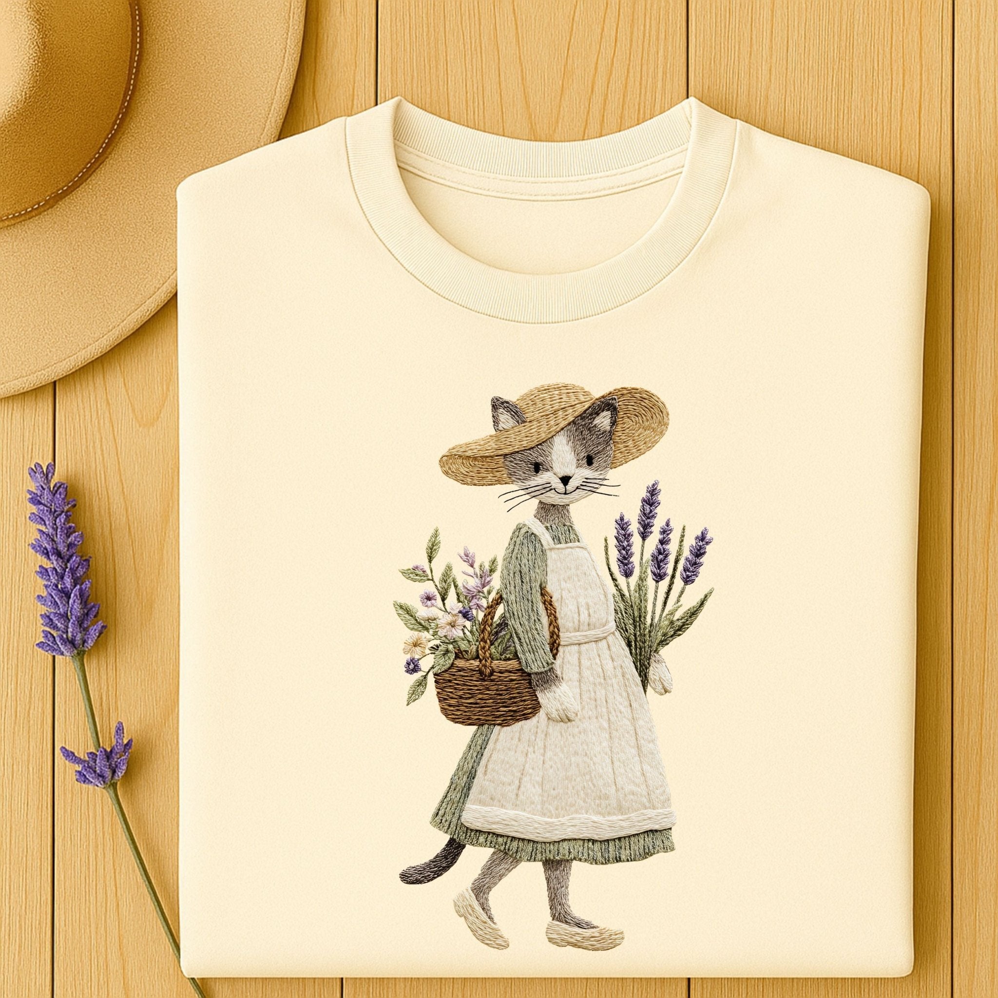 Lavender Harvest Kitty Tee - Craig Michael Design