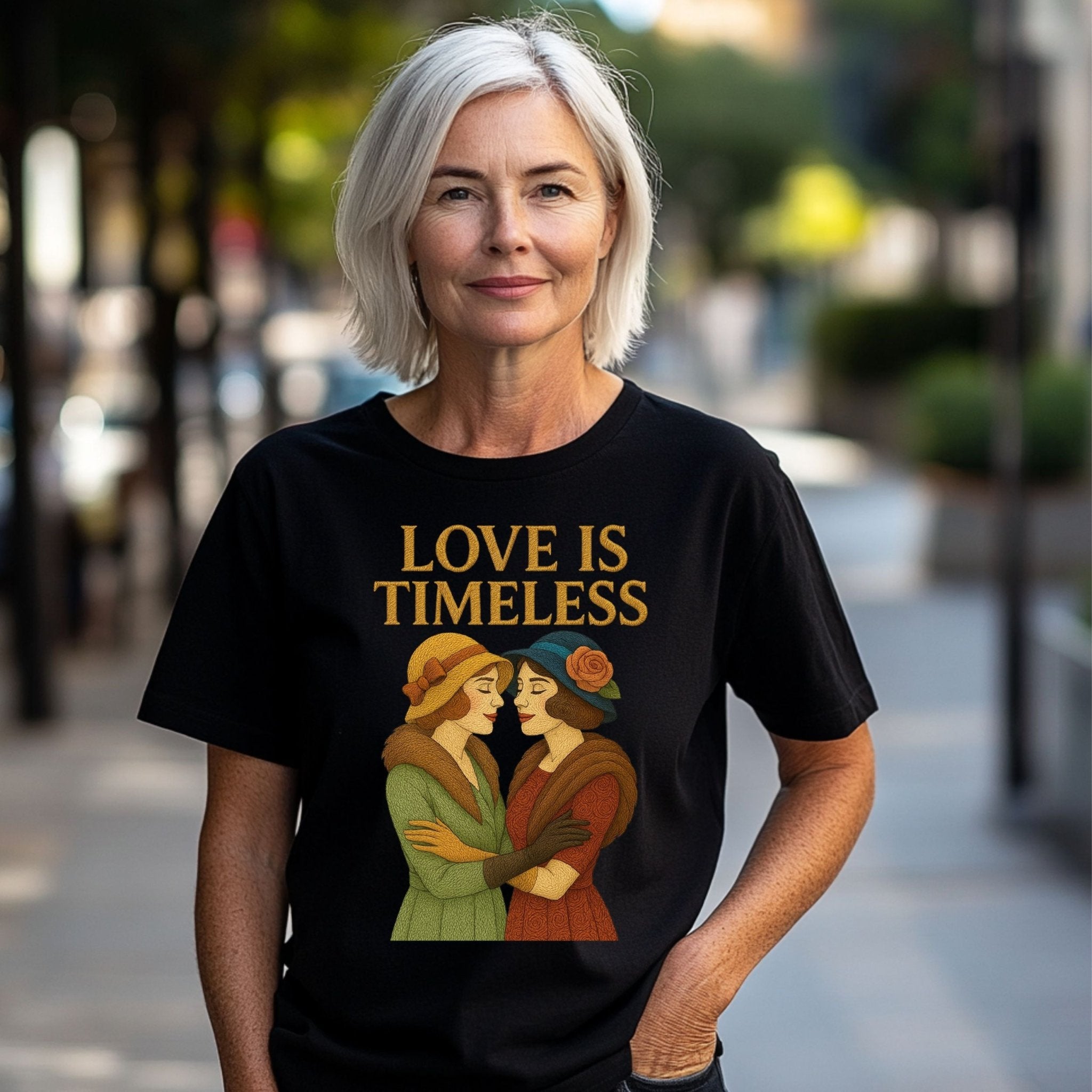 Lesbian Pride T-Shirt, Vintage Couple Shirt, Love Is Timeless Top, 1920s Romance Tee, Sapphic Shirt, LGBT Anniversary Gift - Craig Michael Design