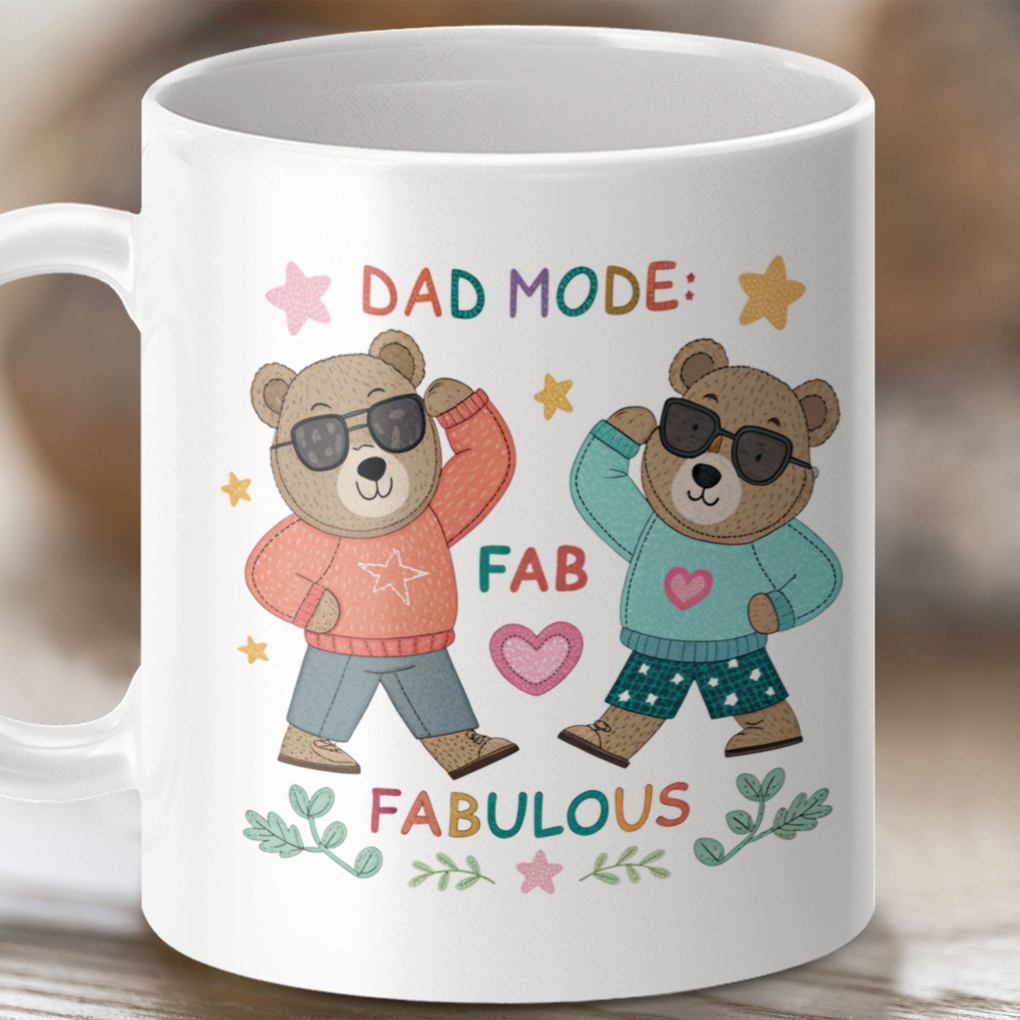 LGBTQ Fathers Day Mug, Dad Mode Fabulous 11 oz Ceramic Mug - Craig Michael Design