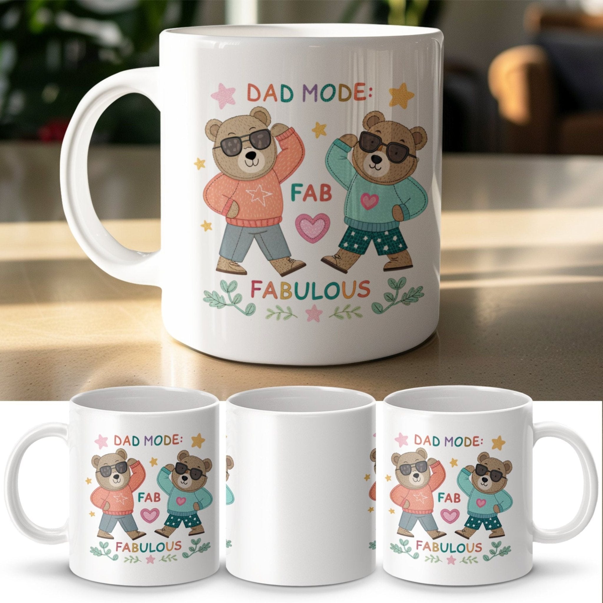 LGBTQ Fathers Day Mug, Dad Mode Fabulous 11 oz Ceramic Mug - Craig Michael Design