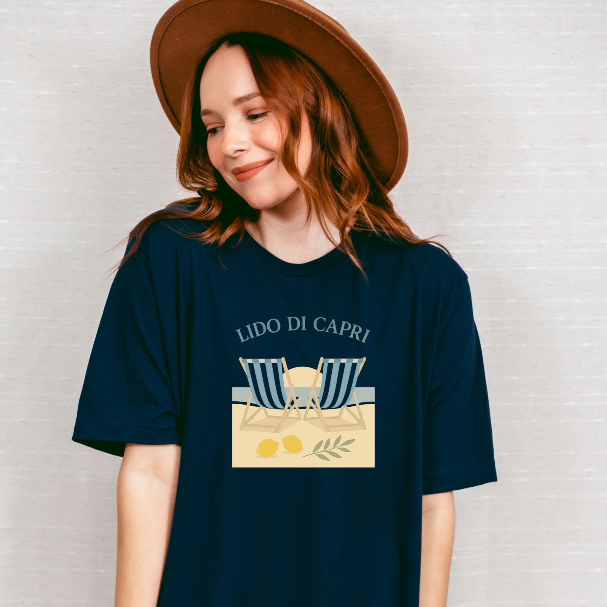 Lido di Capri T-Shirt, Italian Beach Chairs Tee - Craig Michael Design