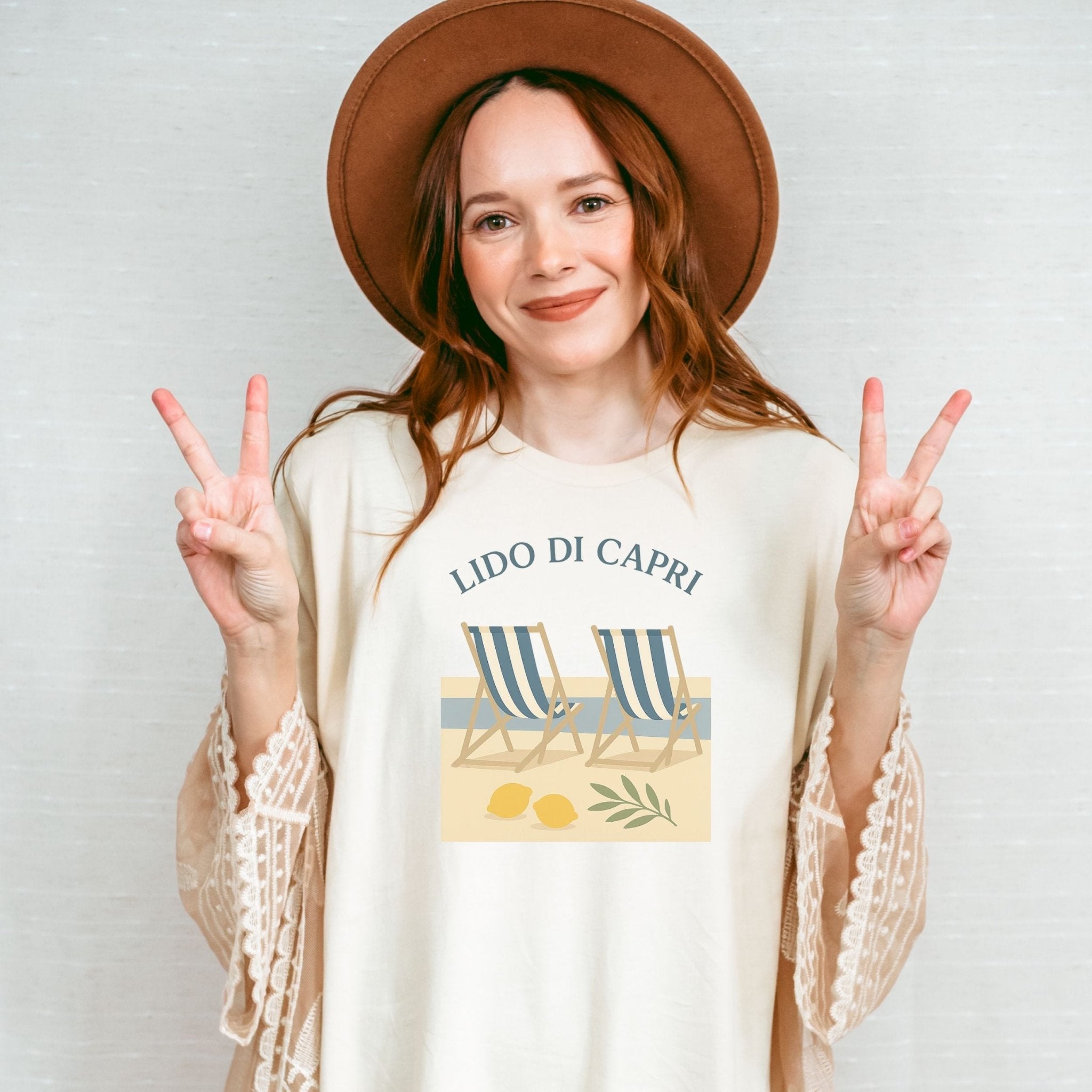 Lido di Capri T-Shirt, Italian Beach Chairs Tee - Craig Michael Design