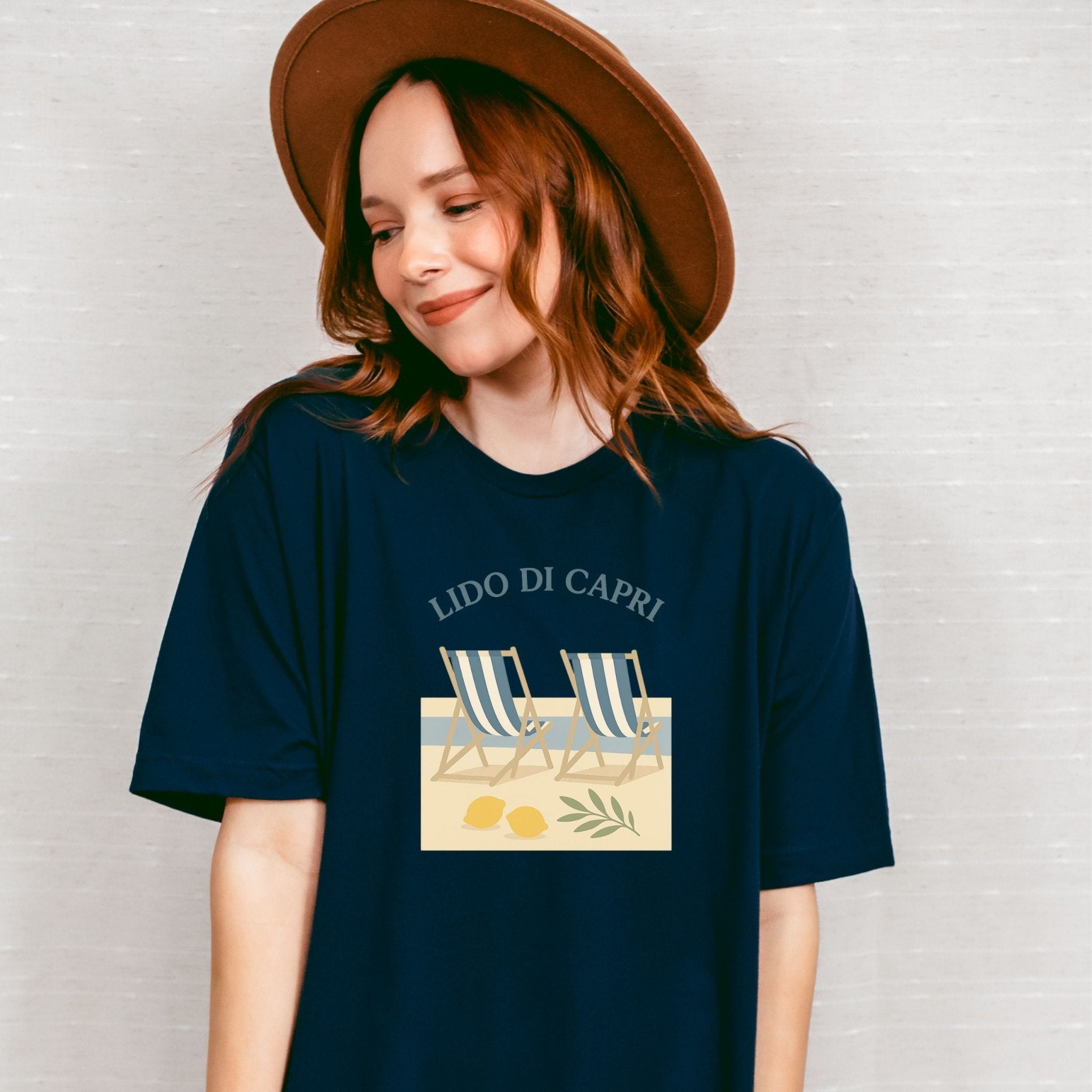 Lido di Capri T-Shirt, Italian Beach Chairs Tee - Craig Michael Design