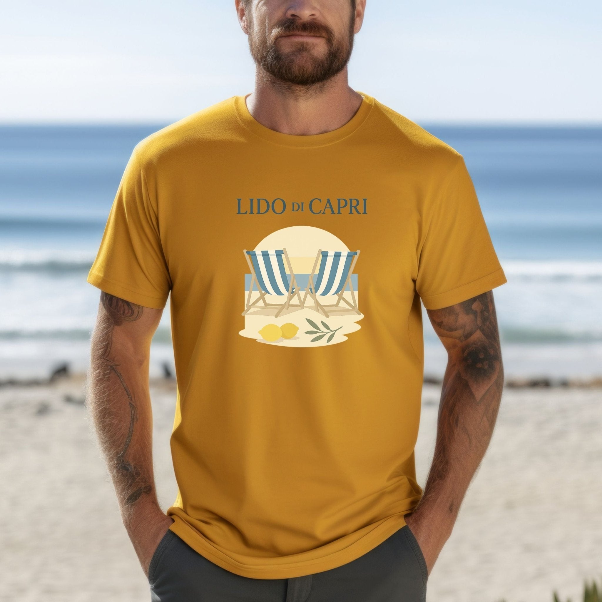 Lido di Capri T-Shirt, Italian Beach Tee - Craig Michael Design