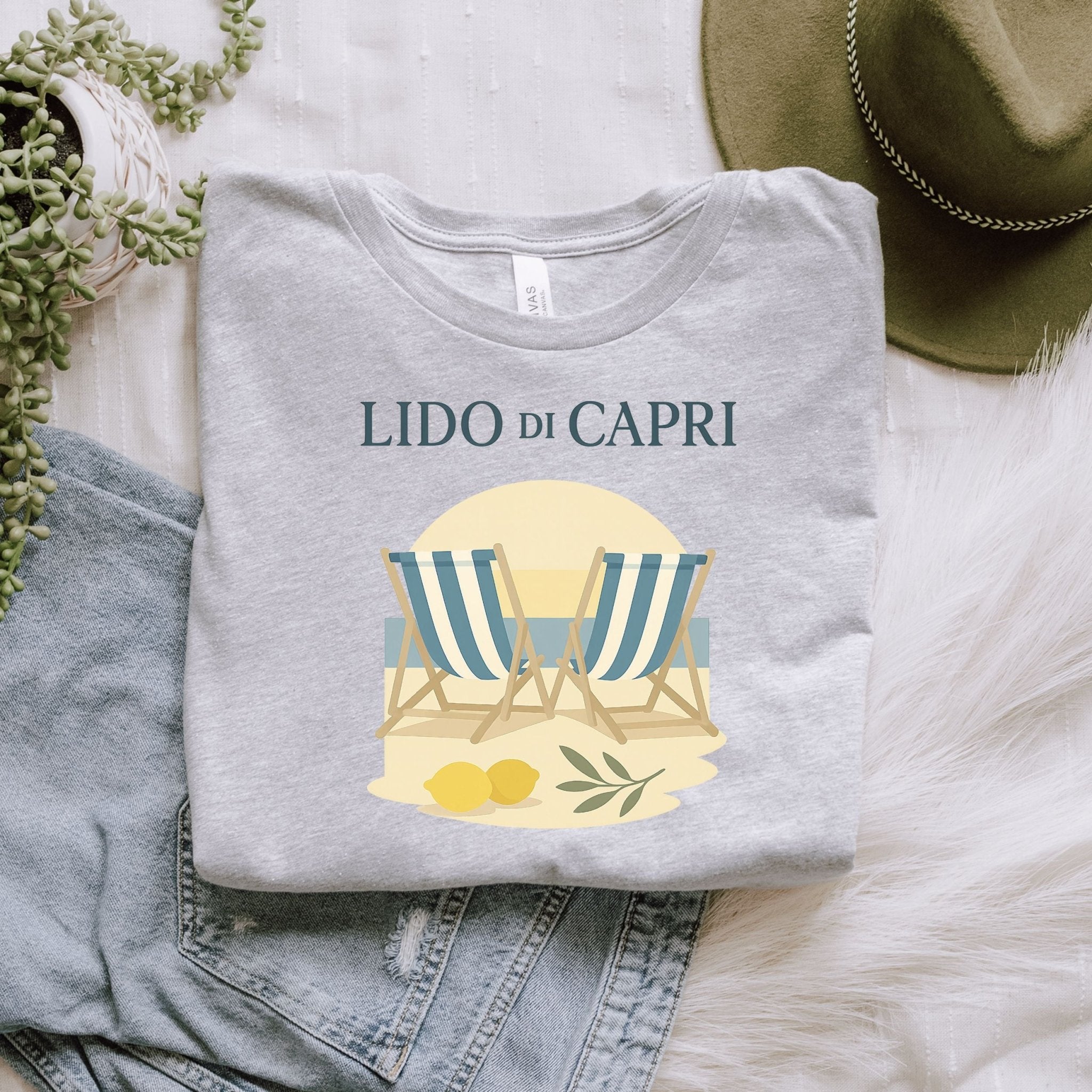 Lido di Capri T-Shirt, Italian Beach Tee - Craig Michael Design