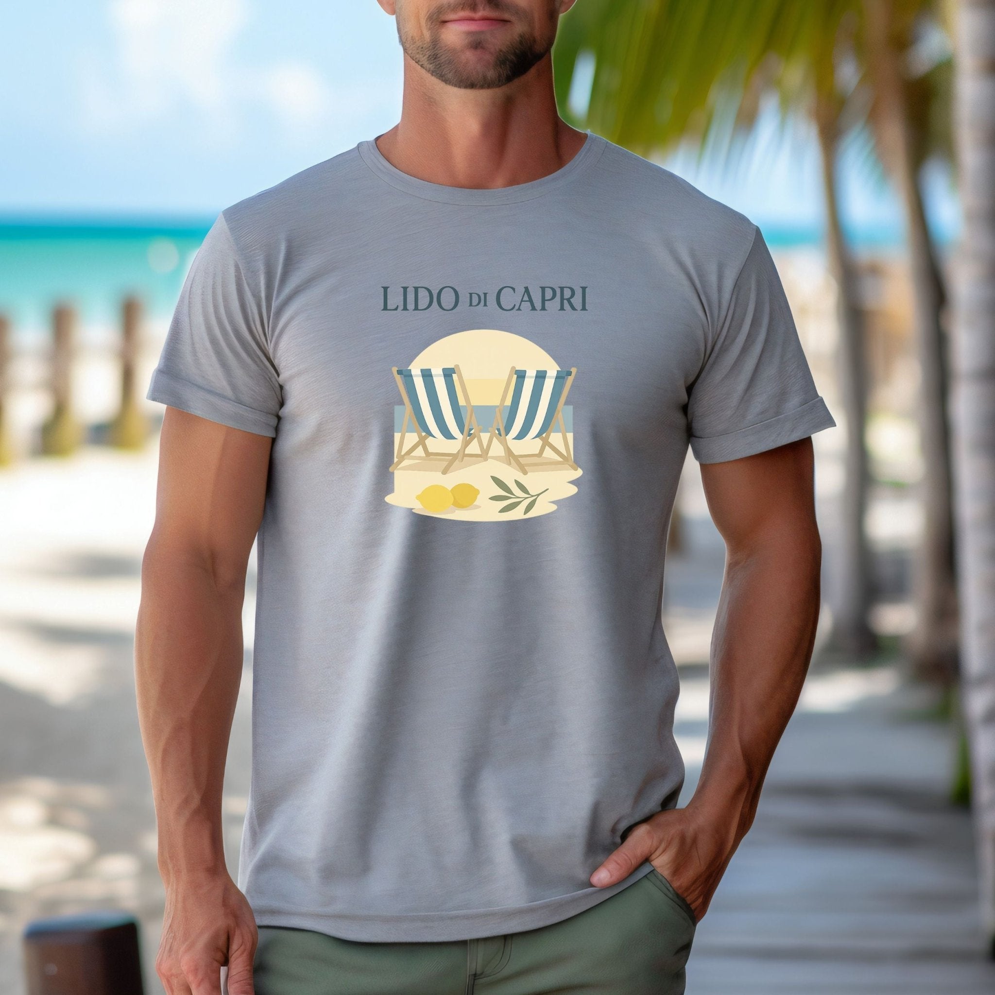 Lido di Capri T-Shirt, Italian Beach Tee - Craig Michael Design