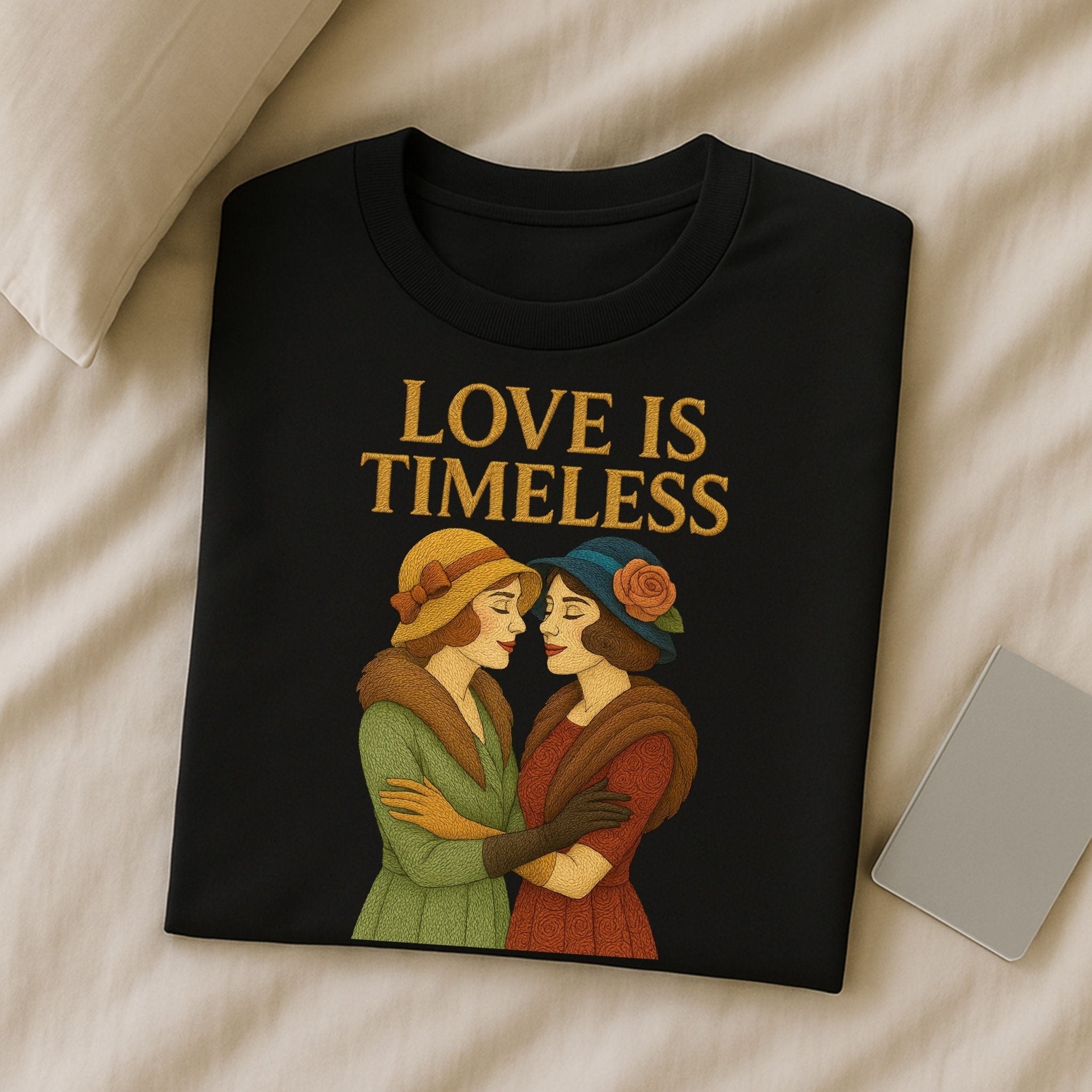 Love Is Timeless – 1920s Lesbian Pride T-Shirt, Vintage Romance Gift - Craig Michael Design