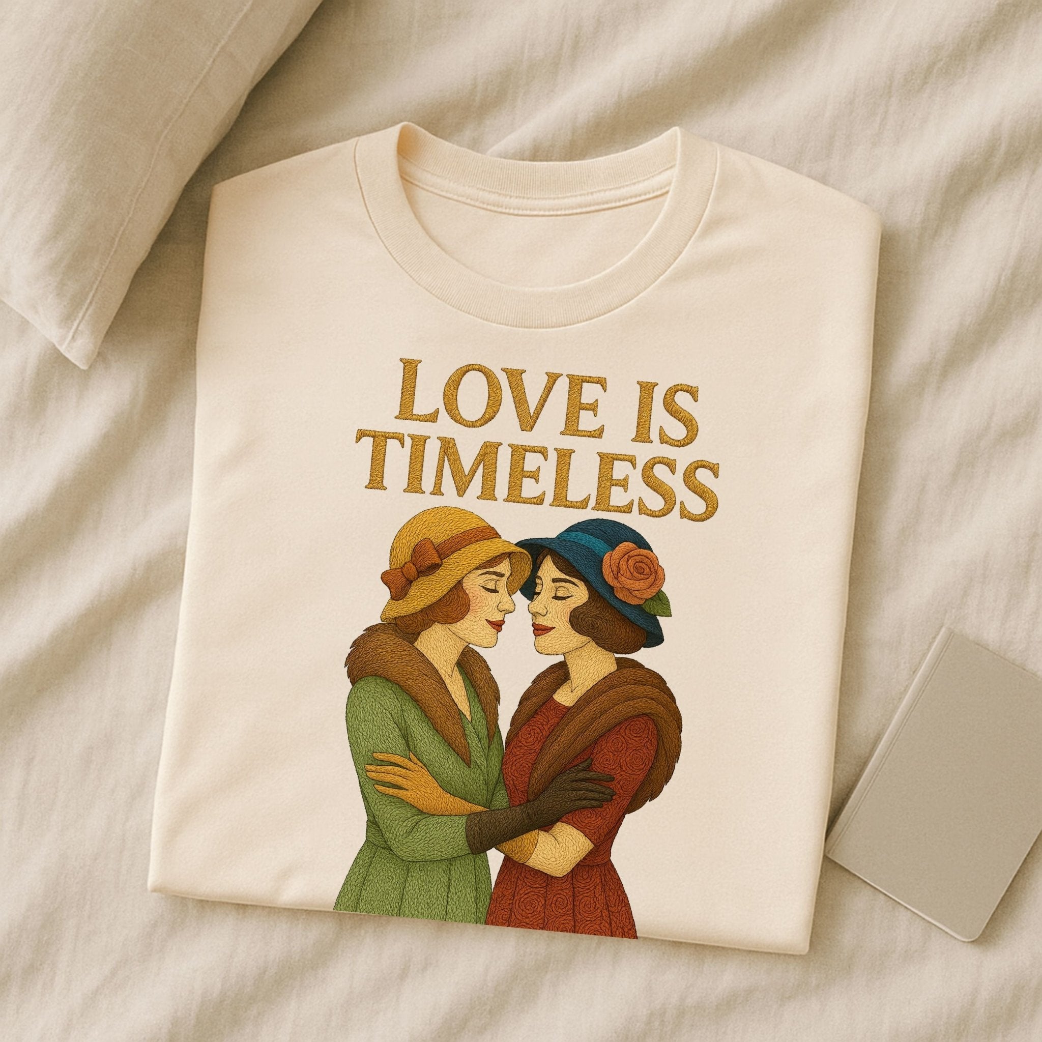 Love Is Timeless – 1920s Lesbian Pride T-Shirt, Vintage Romance Gift - Craig Michael Design