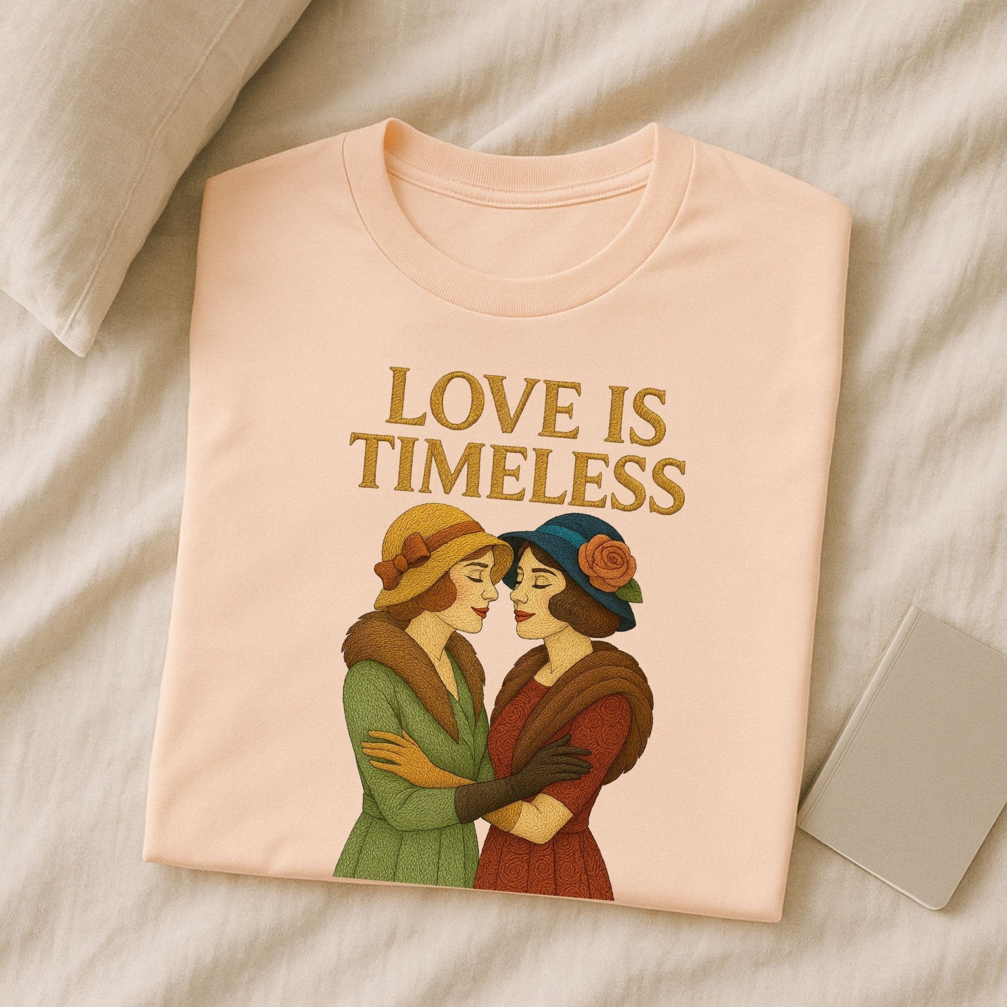 Love Is Timeless – 1920s Lesbian Pride T-Shirt, Vintage Romance Gift - Craig Michael Design