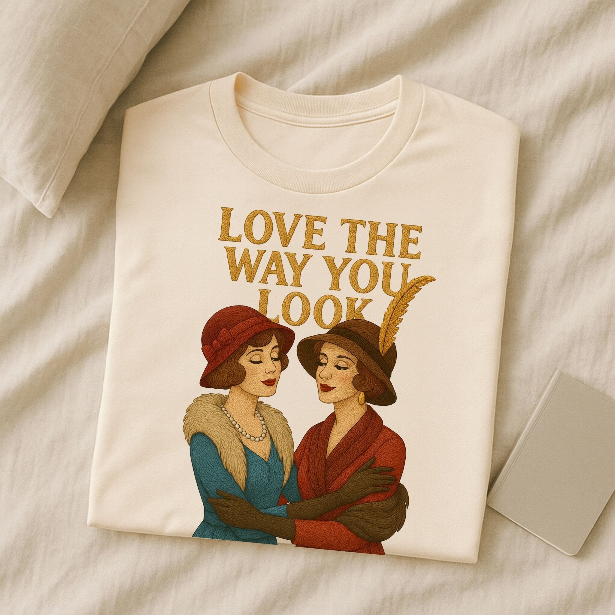 Love the Way You Look – 1920s Lesbian Romance T-Shirt, Vintage Gift for Her - Craig Michael Design