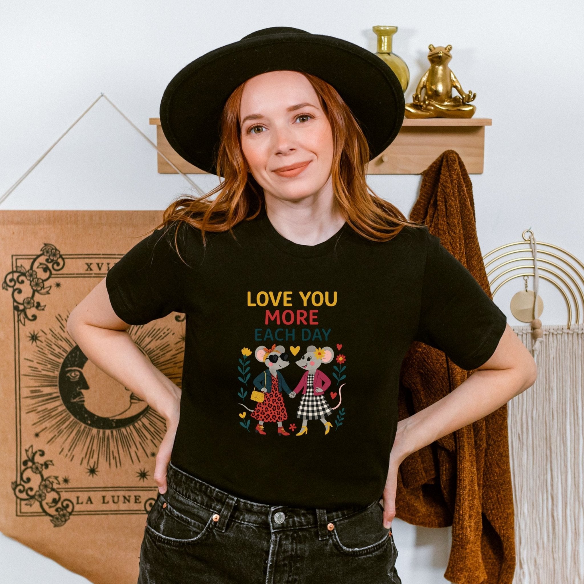 Love You More Each Day T-Shirt, Lesbian Couple Gift Shirt, LGBTQ Anniversary Tee - Craig Michael Design