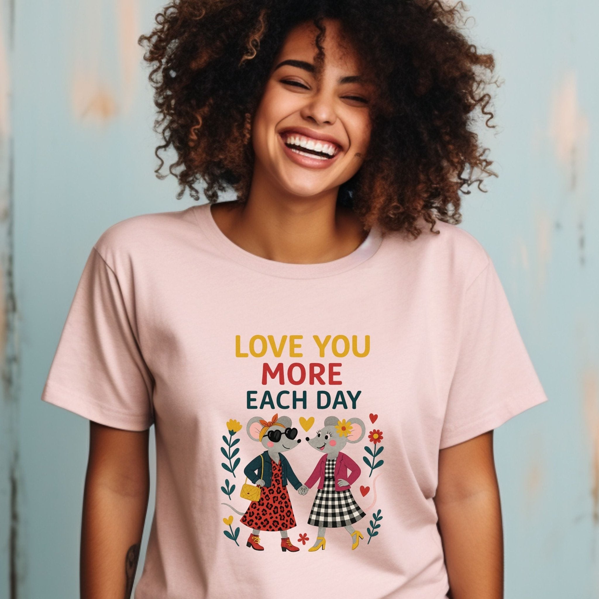 Love You More Each Day T-Shirt, Lesbian Couple Gift Shirt, LGBTQ Anniversary Tee - Craig Michael Design