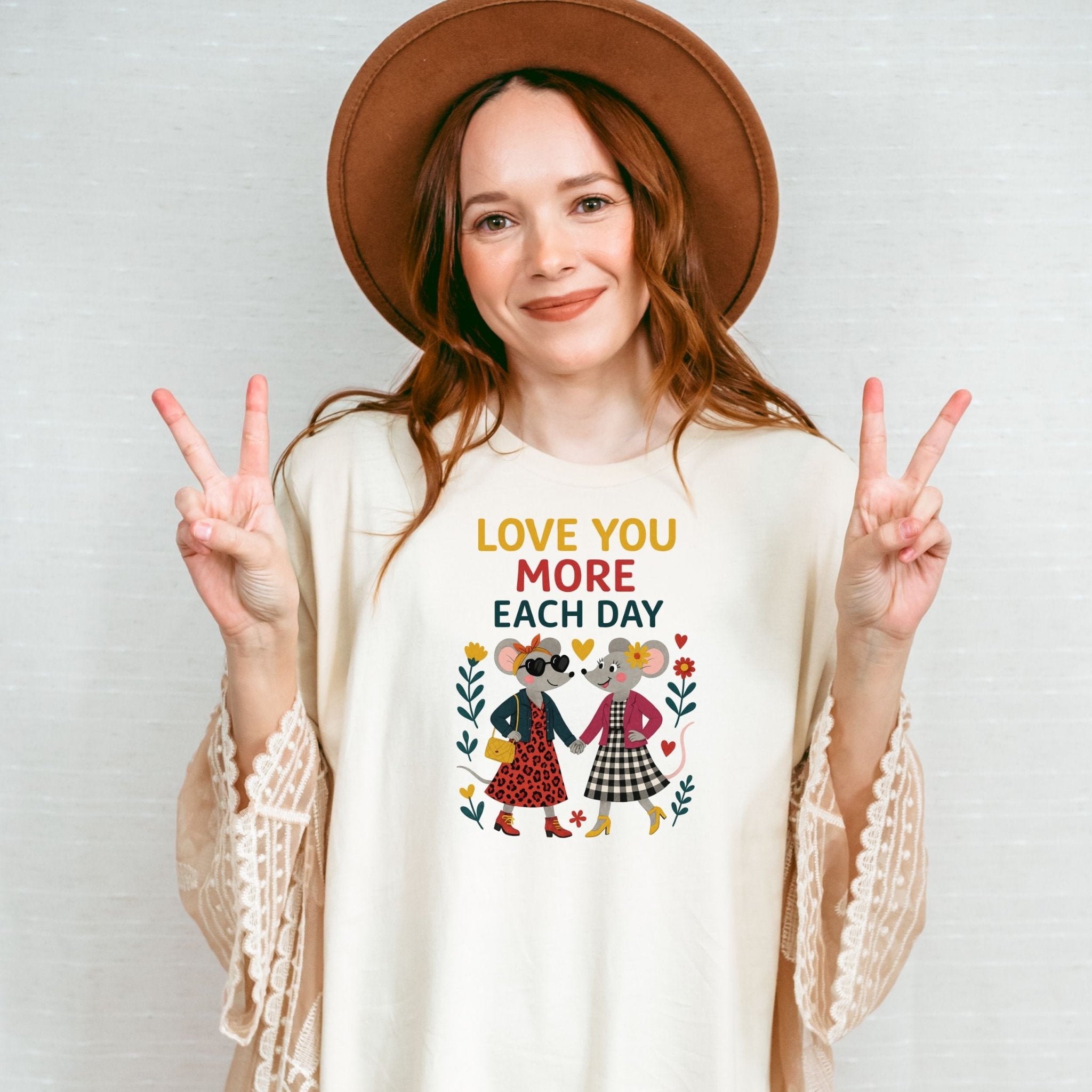 Love You More Each Day T-Shirt, Lesbian Couple Gift Shirt, LGBTQ Anniversary Tee - Craig Michael Design