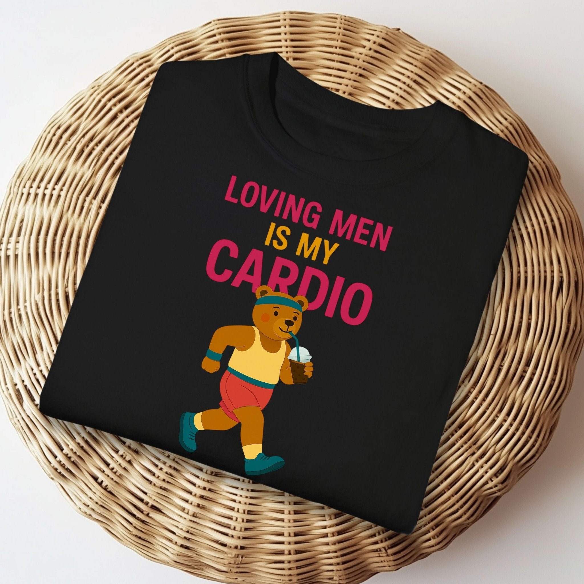 Loving Men Is My Cardio Tee, Funny Gay Bear T-Shirt, LGBTQ Workout Pride Shirt - Craig Michael Design