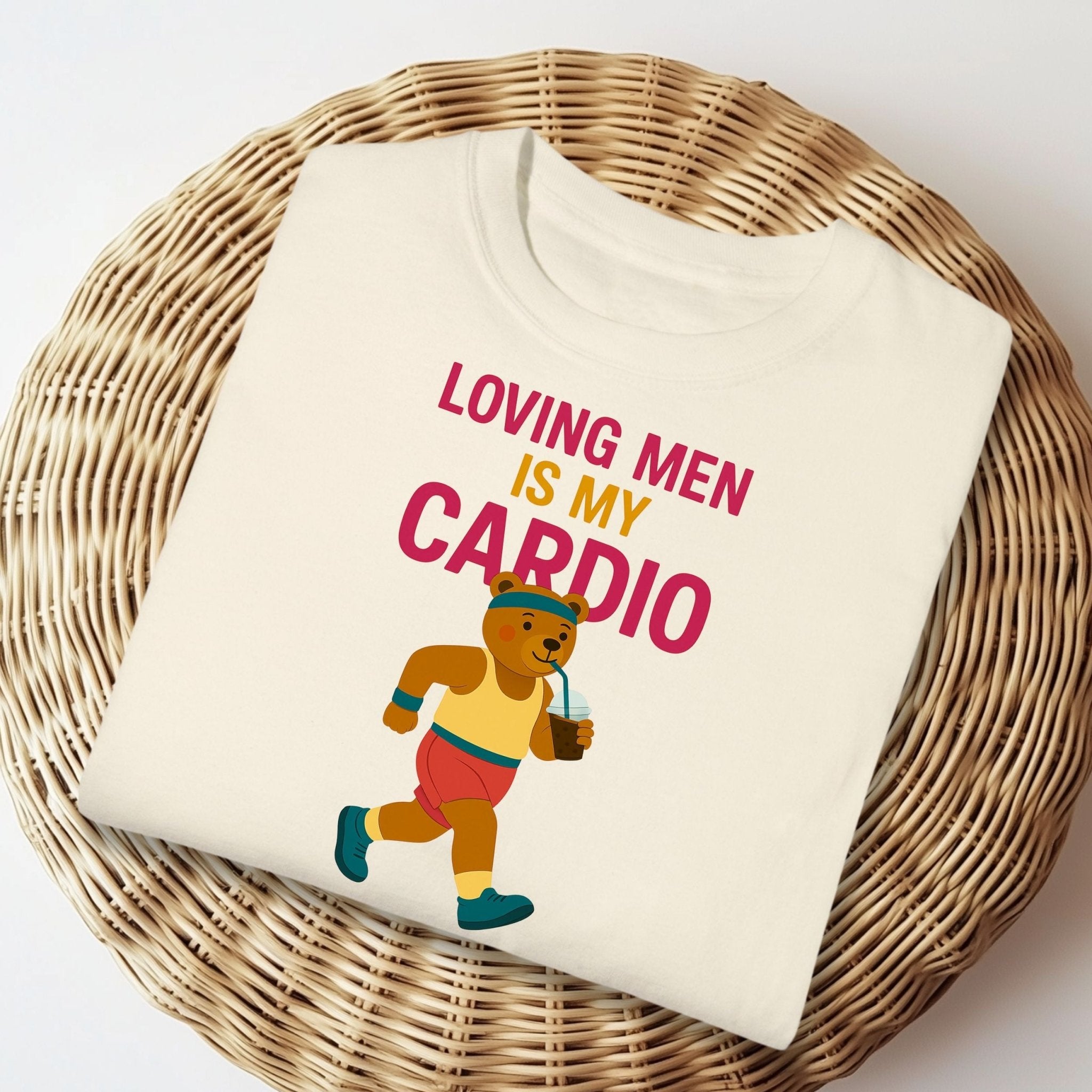 Loving Men Is My Cardio Tee, Funny Gay Bear T-Shirt, LGBTQ Workout Pride Shirt - Craig Michael Design