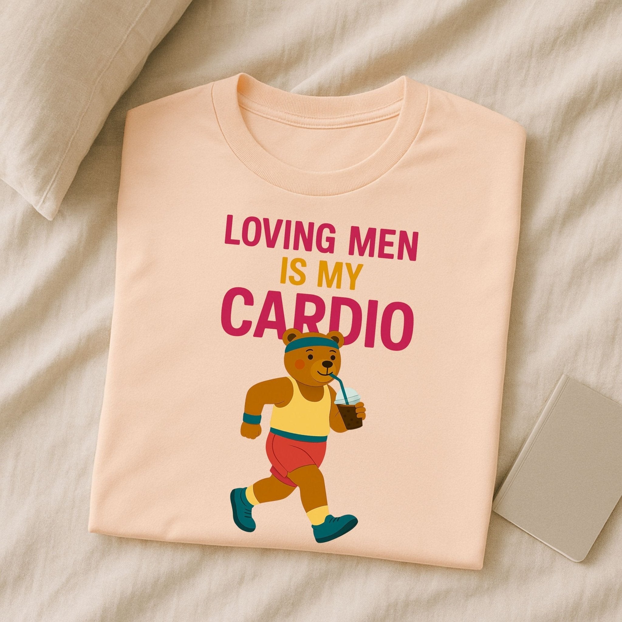 Loving Men Is My Cardio Tee, Funny Gay Bear T-Shirt, LGBTQ Workout Pride Shirt - Craig Michael Design