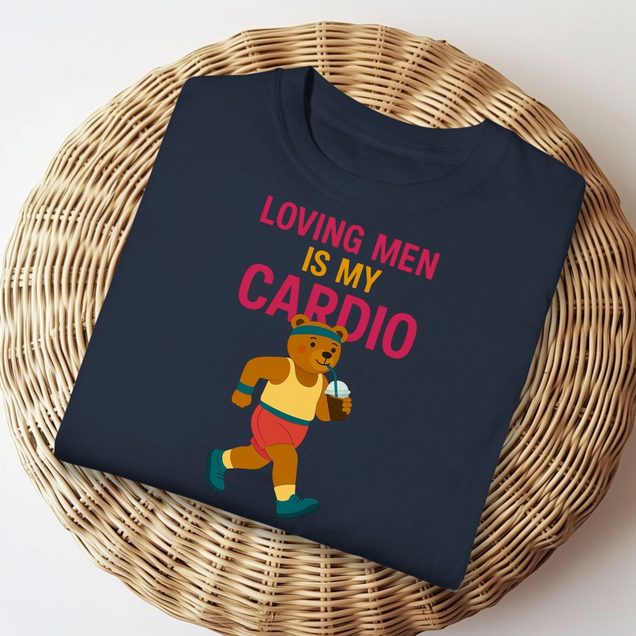 Loving Men Is My Cardio Tee, Funny Gay Bear T-Shirt, LGBTQ Workout Pride Shirt - Craig Michael Design