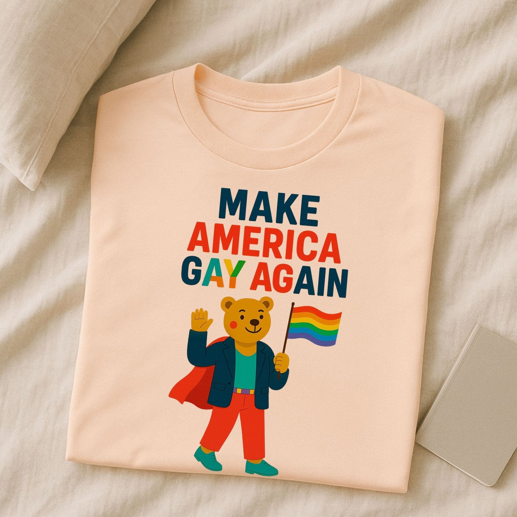 Make America Gay Again Shirt, Funny LGBTQ Super Bear Tee, Pride Parade Protest Top - Craig Michael Design