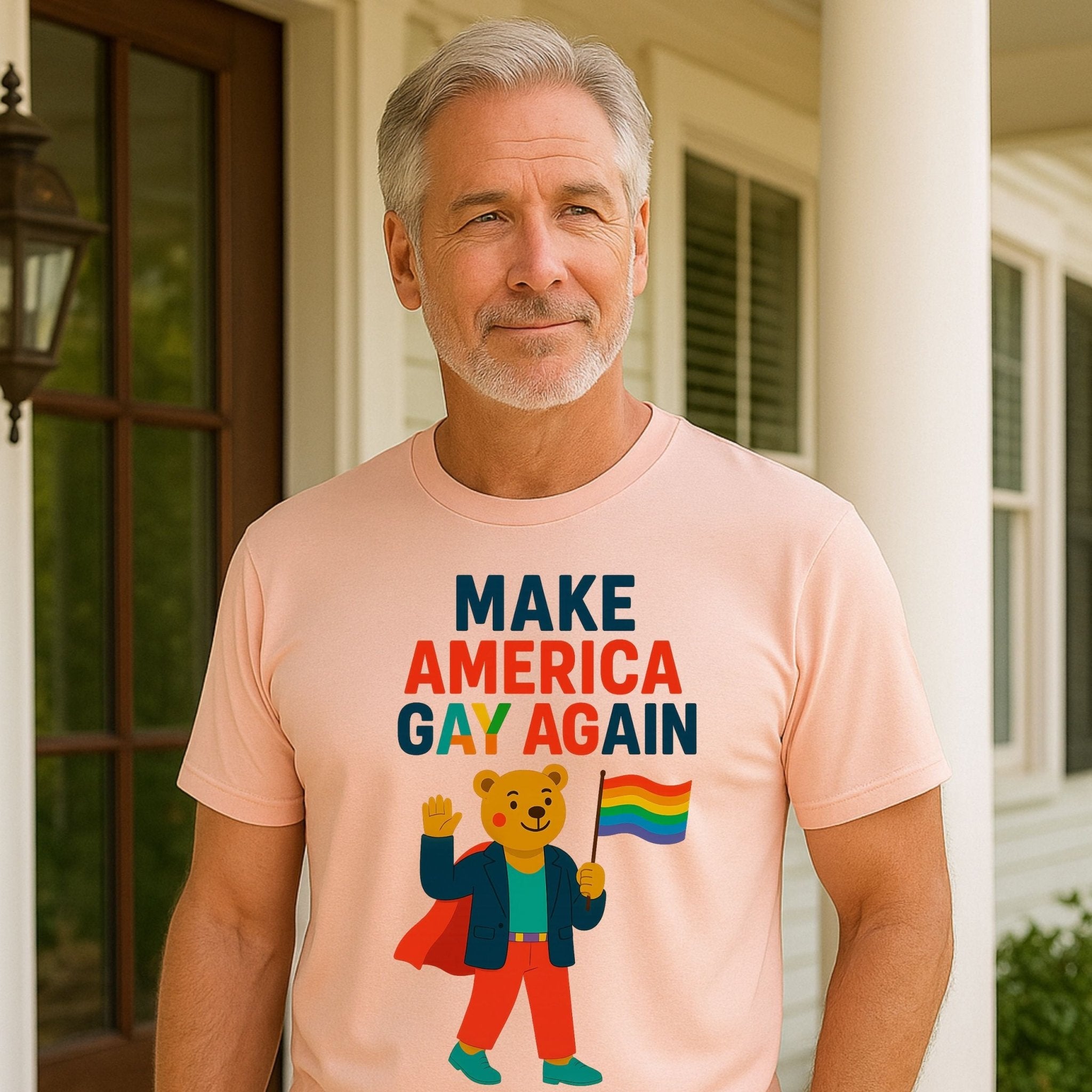 Make America Gay Again Shirt, Funny LGBTQ Super Bear Tee, Pride Parade Protest Top - Craig Michael Design