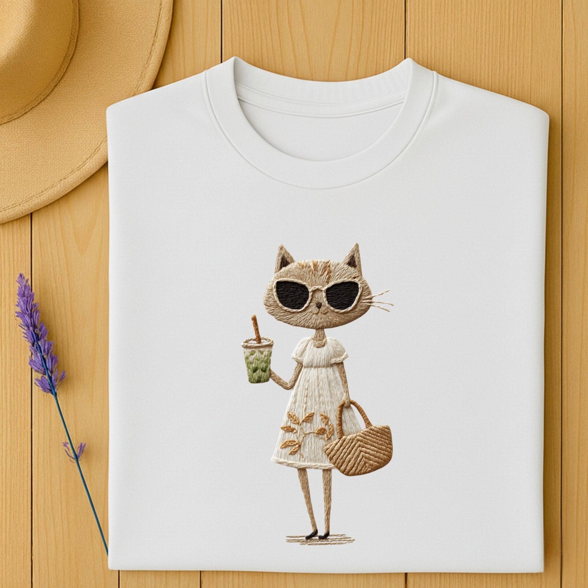 Matcha Kitty T-Shirt – Summer Clean - Girl Style - Craig Michael Design