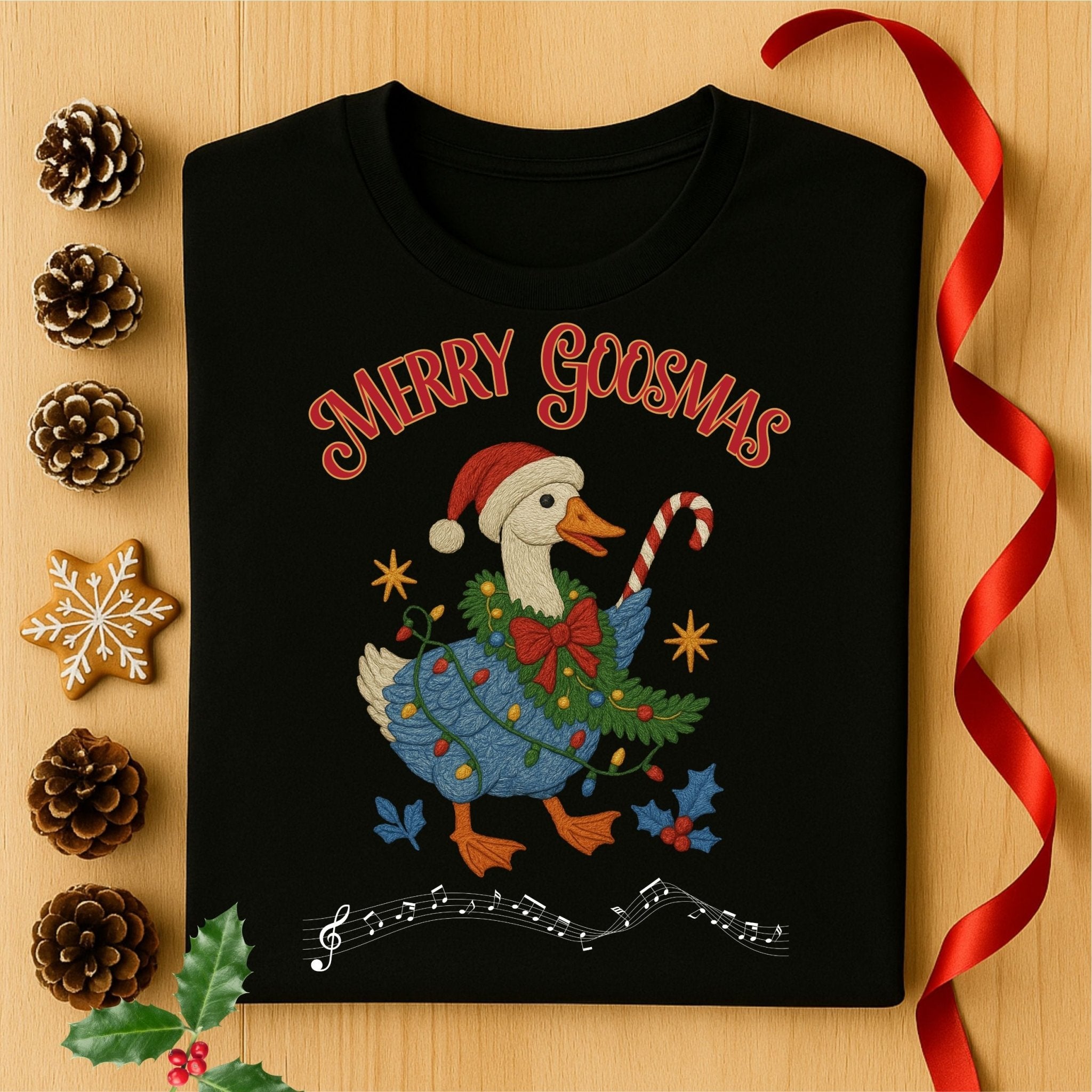 Merry Goosmas Shirt, Funny Christmas Goose T-Shirt, Holiday Bird Graphic Tee - Craig Michael Design