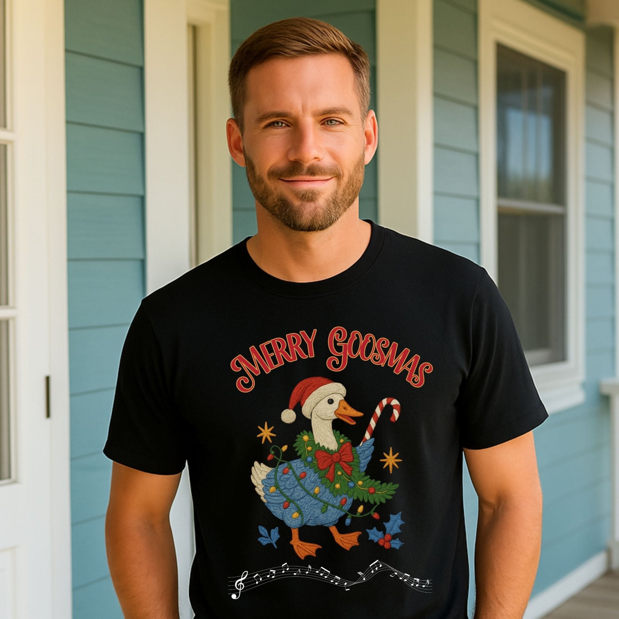 Merry Goosmas Shirt, Funny Christmas Goose T-Shirt, Holiday Bird Graphic Tee - Craig Michael Design