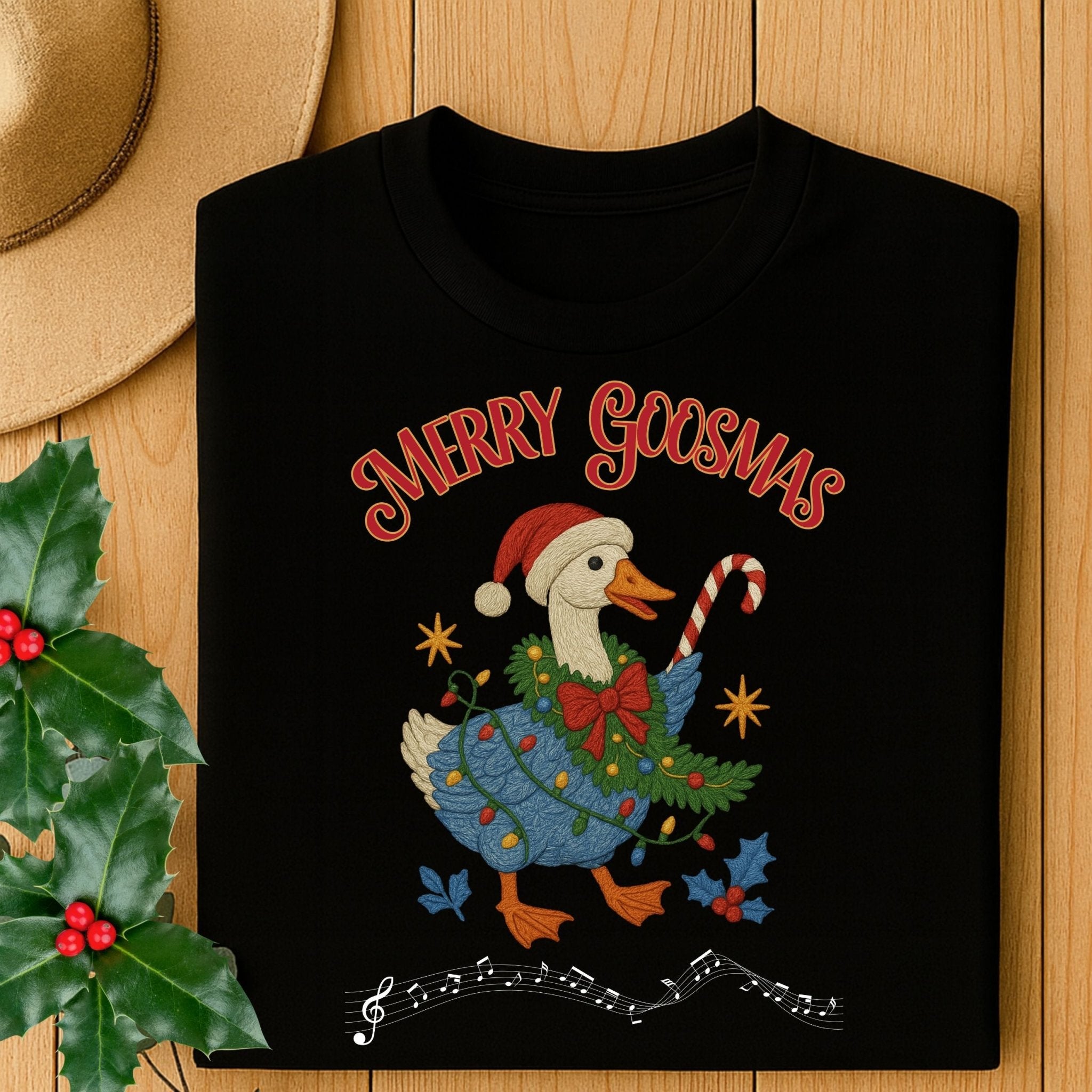 Merry Goosmas Shirt, Funny Christmas Goose T-Shirt, Holiday Bird Graphic Tee - Craig Michael Design