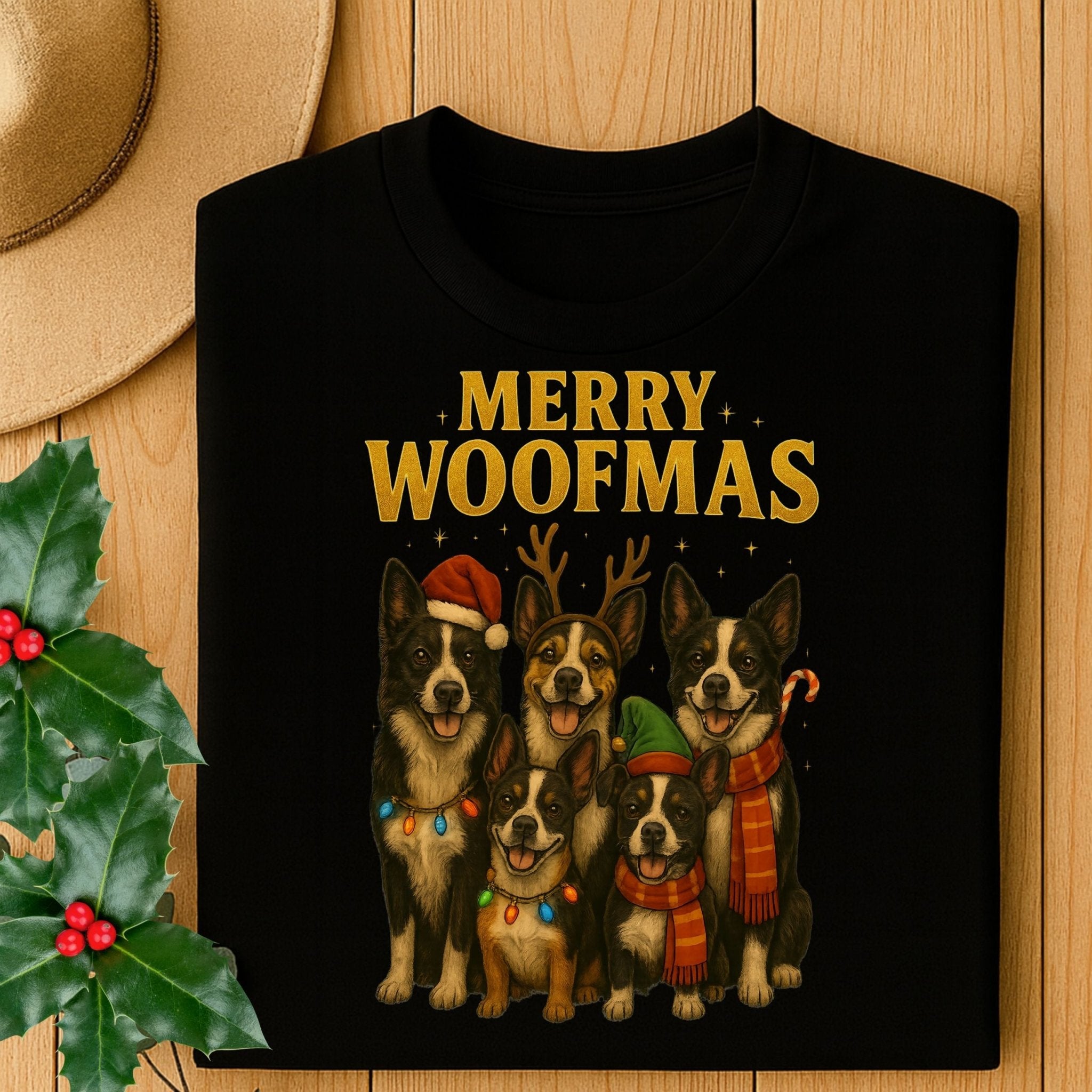 Merry Woofmas Christmas Dog Holiday Season Graphic T-Shirt - Craig Michael Design
