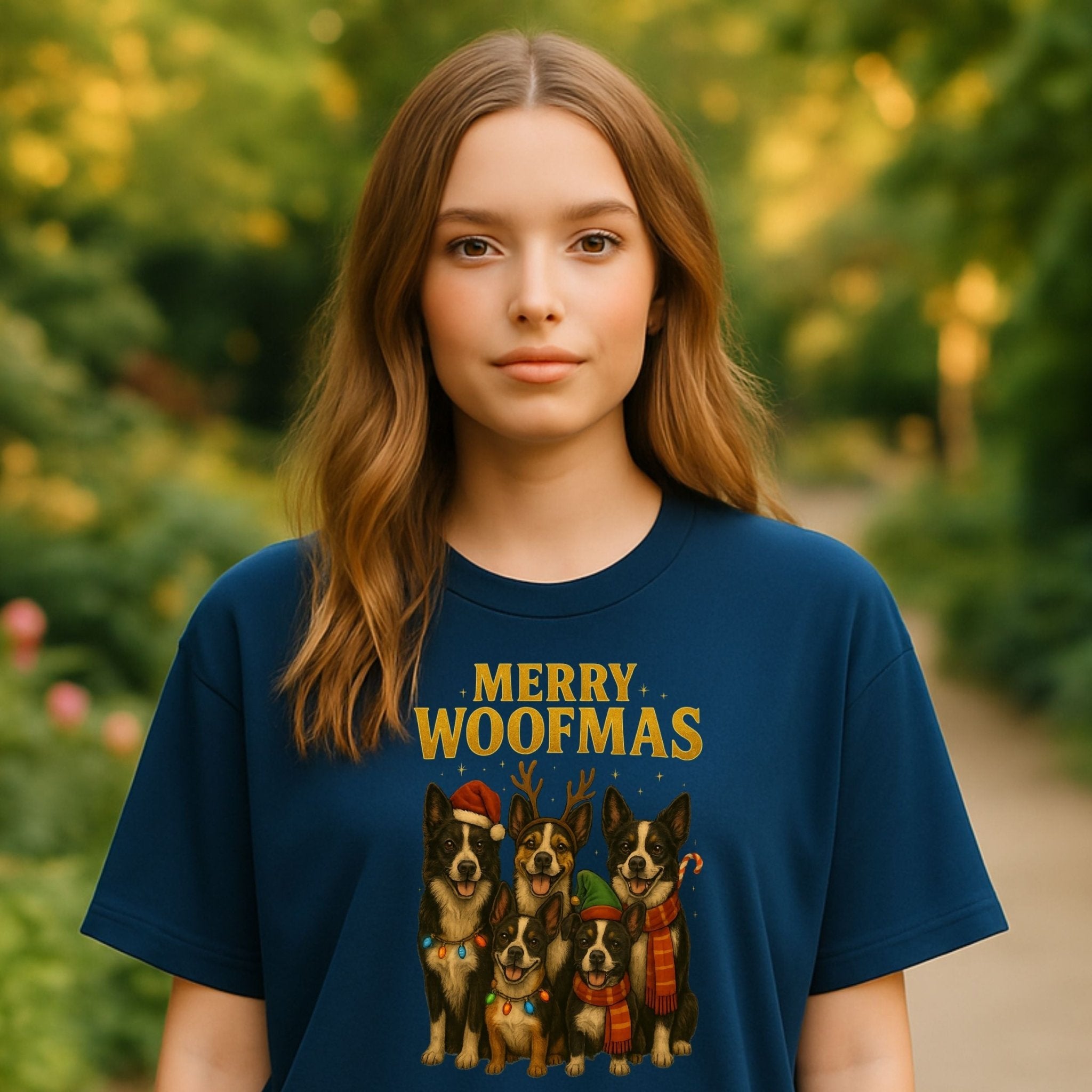 Merry Woofmas Christmas Dog Holiday Season Graphic T-Shirt - Craig Michael Design