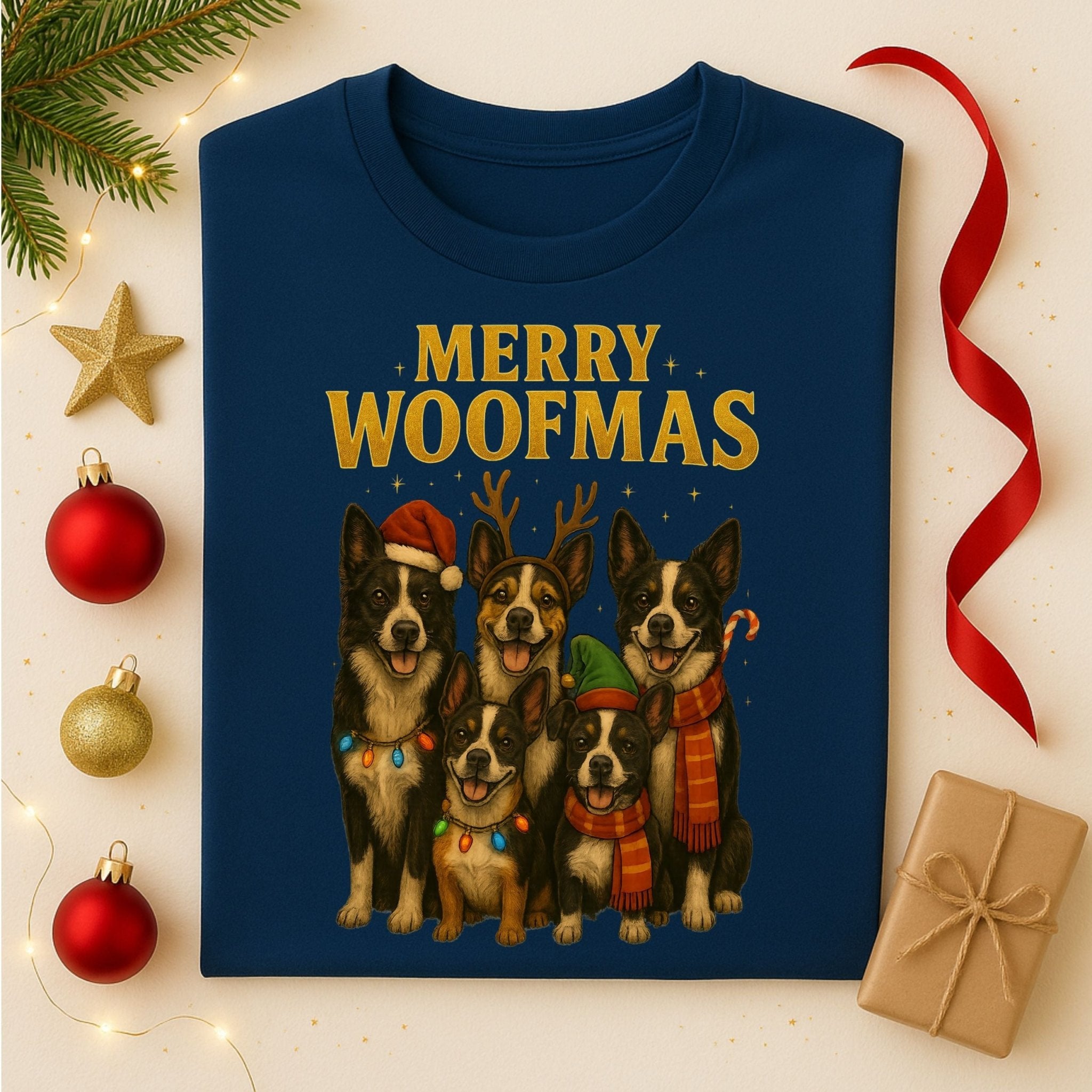 Merry Woofmas Christmas Dog Holiday Season Graphic T-Shirt - Craig Michael Design