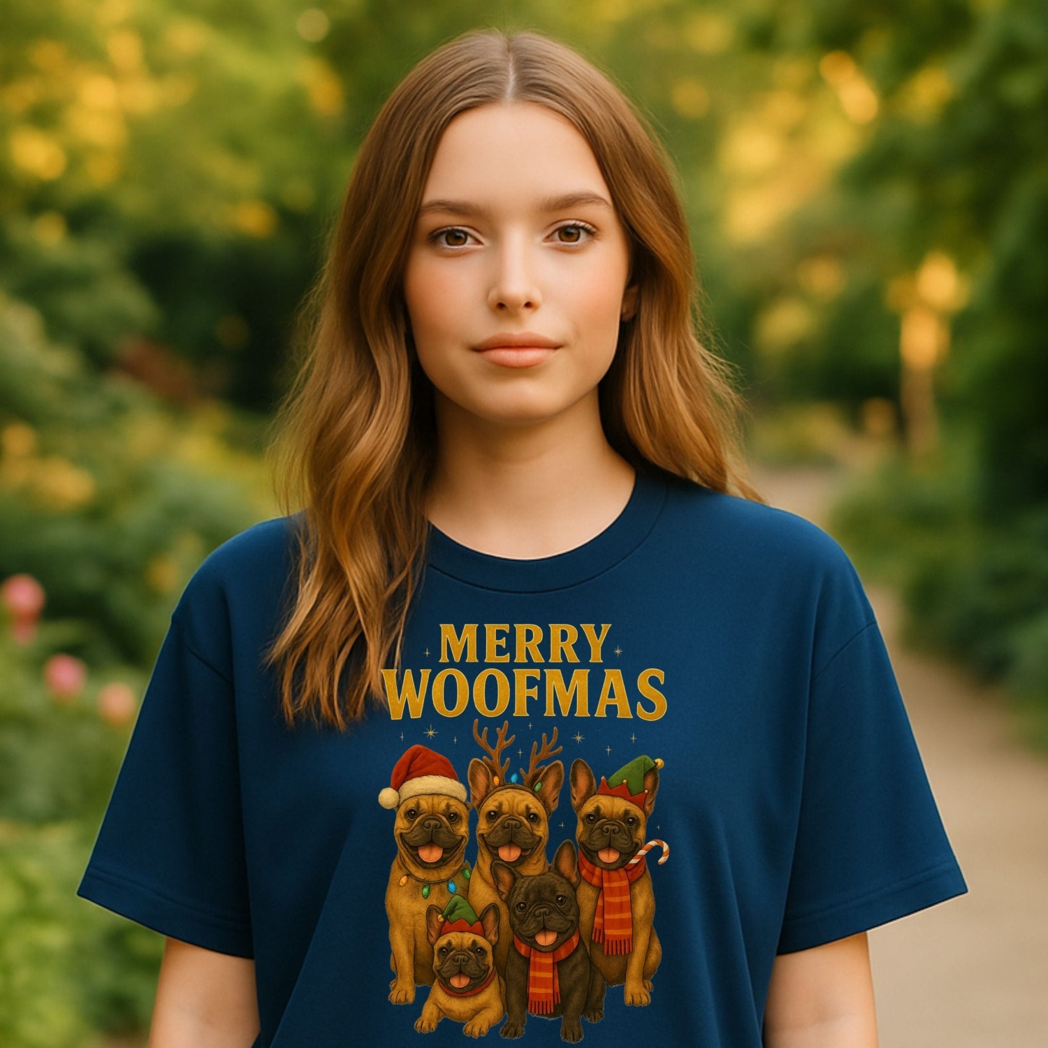 Merry Woofmas Christmas Dogs in Hats Holiday Graphic T-Shirt - Craig Michael Design