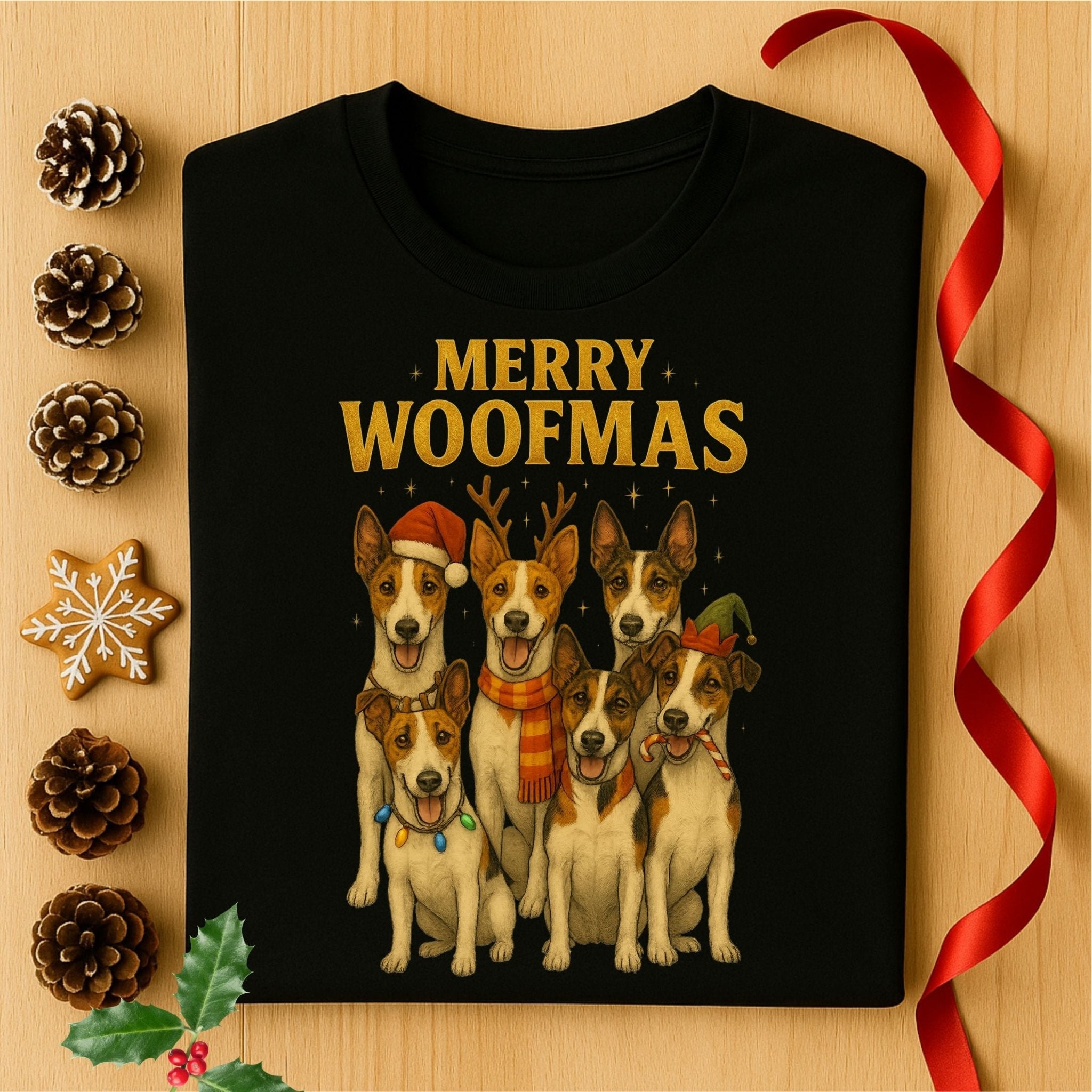 Merry Woofmas Dogs Dressed Up For Christmas Celebration T-Shirt - Craig Michael Design