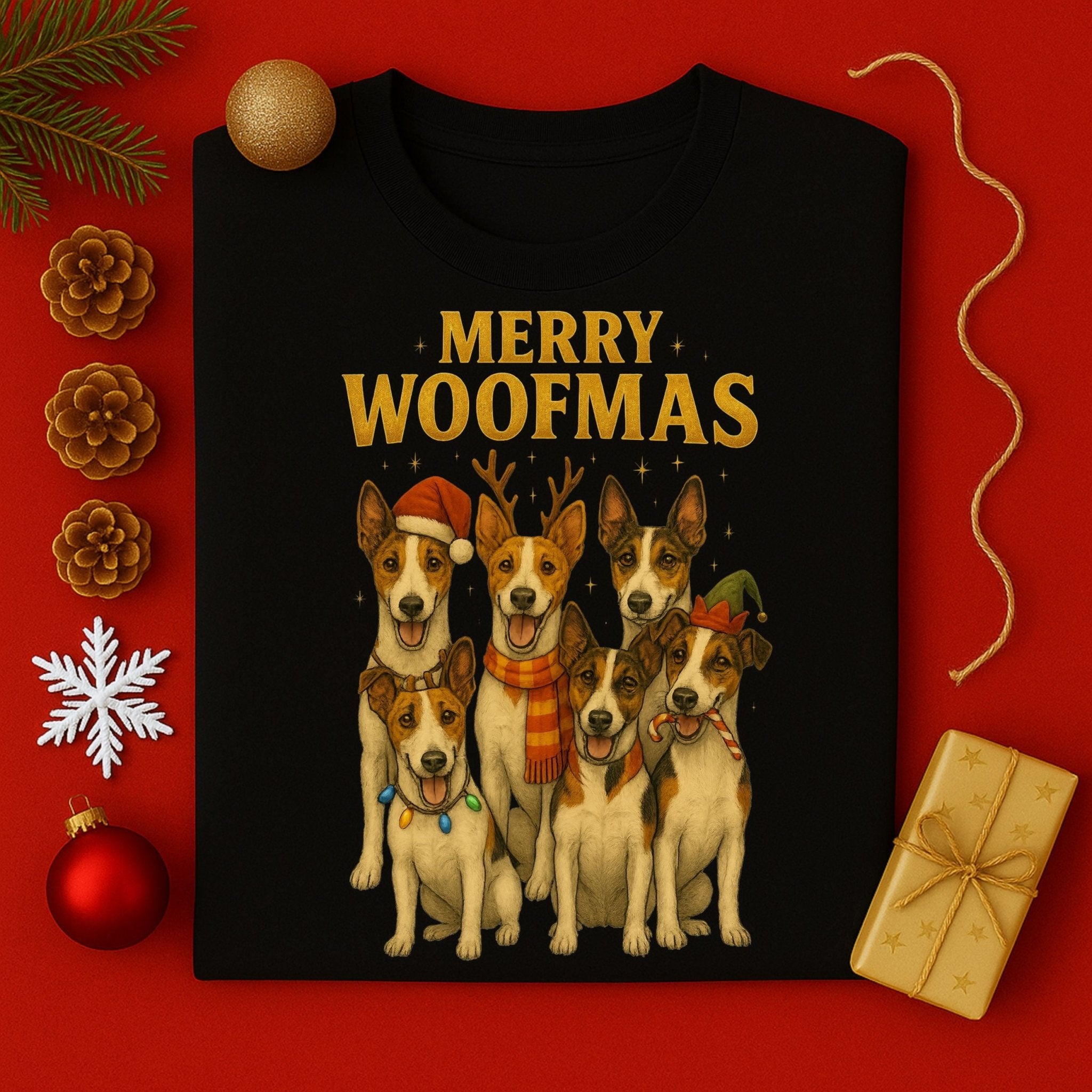 Merry Woofmas Dogs Dressed Up For Christmas Celebration T-Shirt - Craig Michael Design